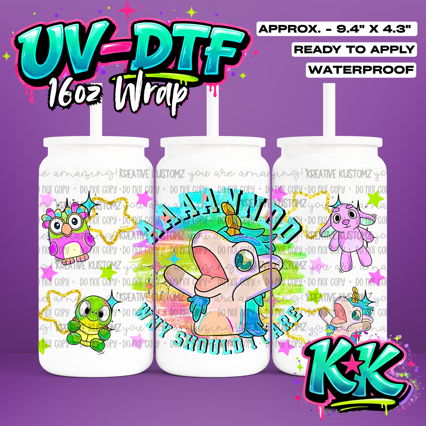0004 | UV DTF Cup Wrap for 16oz Libbey Glass