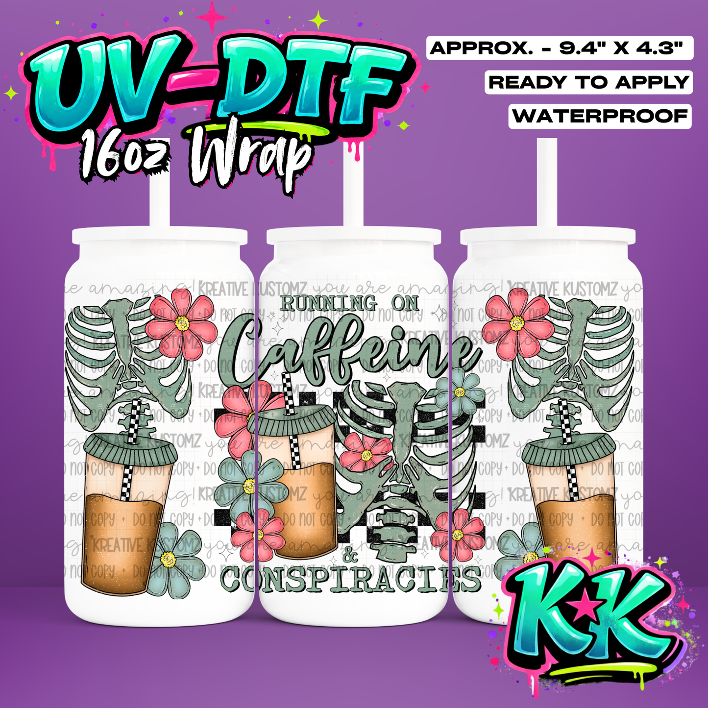 RTS | UV DTF Cup Wrap for 16oz Libbey Glass