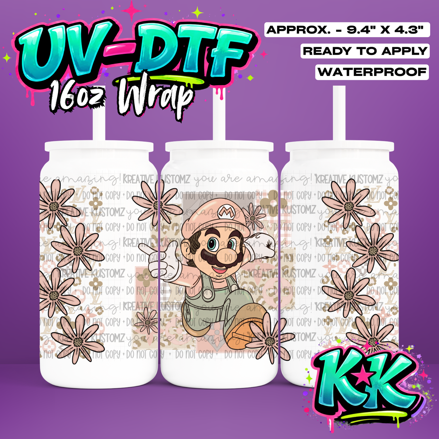 RTS | UV DTF Cup Wrap for 16oz Libbey Glass