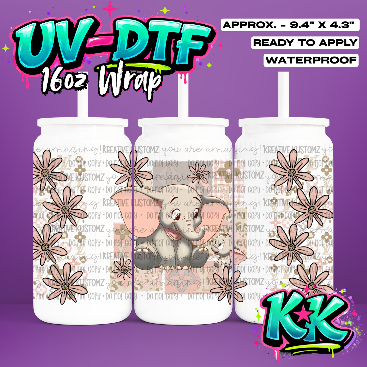 RTS | UV DTF Cup Wrap for 16oz Libbey Glass