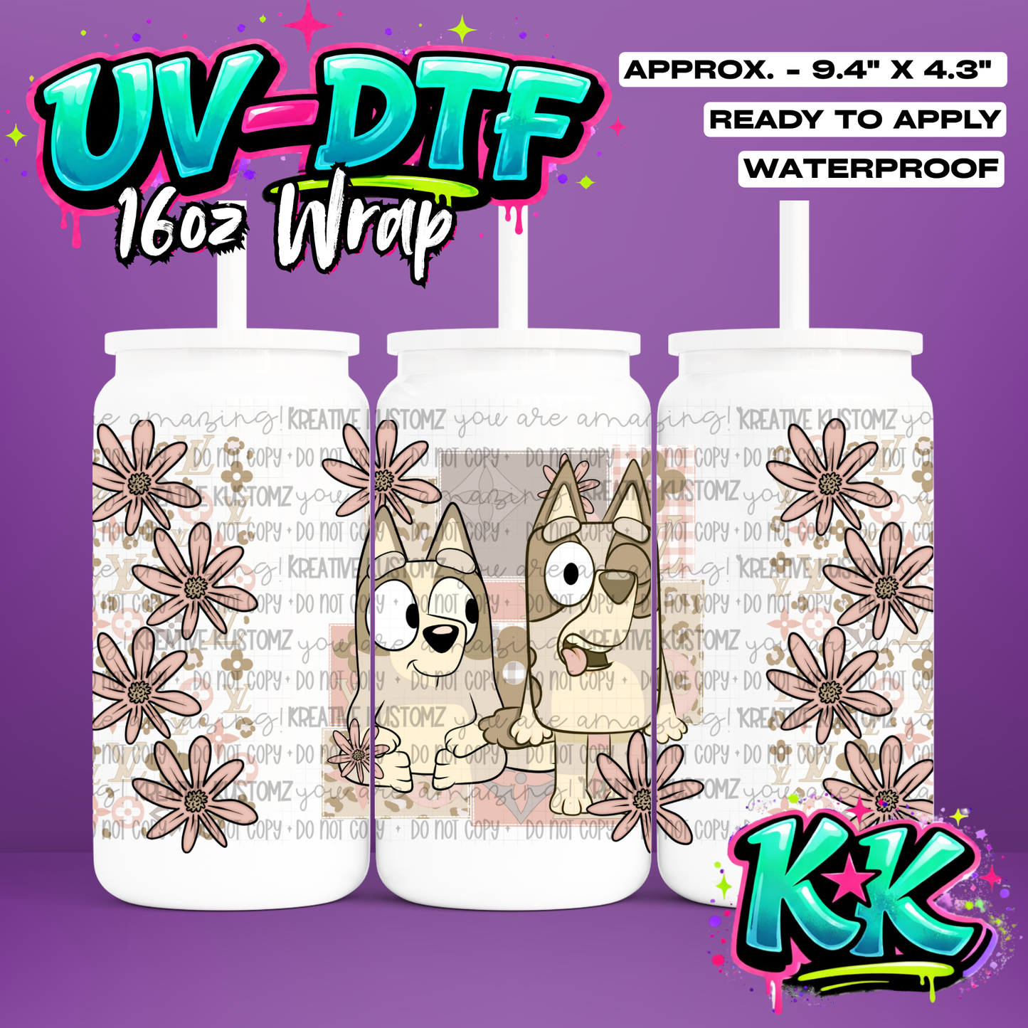 0036 | UV DTF Cup Wrap for 16oz Libbey Glass