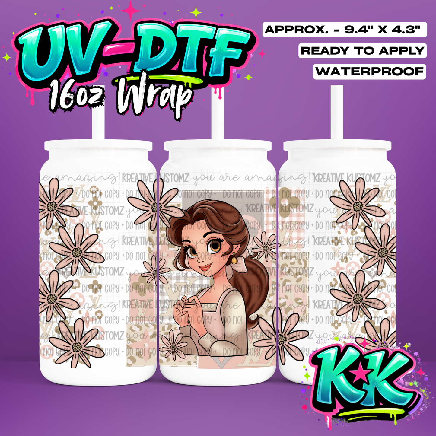 RTS | UV DTF Cup Wrap for 16oz Libbey Glass