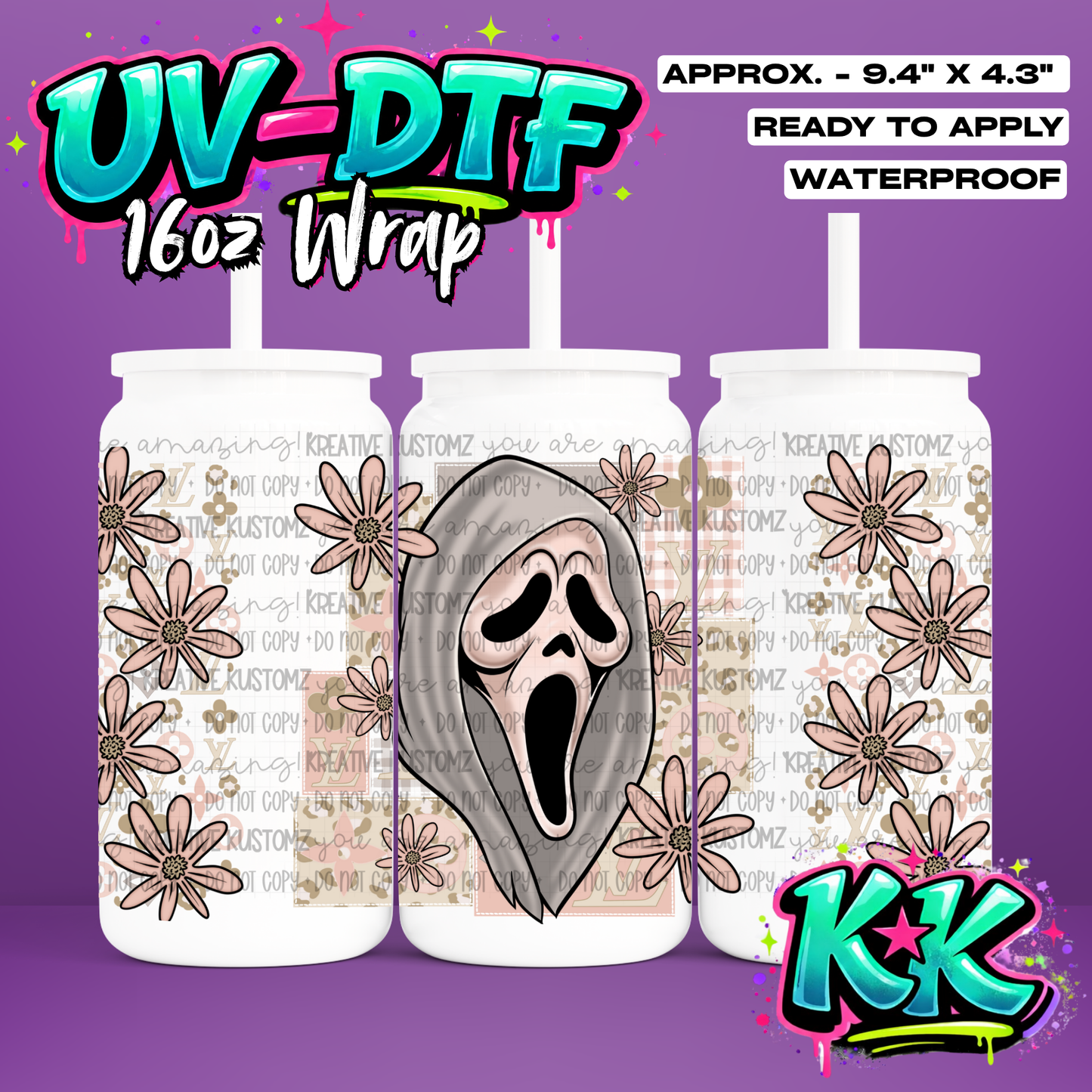 0057 | UV DTF Cup Wrap for 16oz Libbey Glass