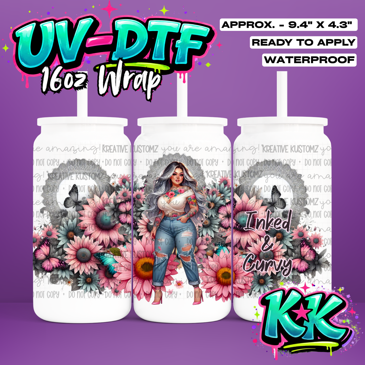 RTS | UV DTF Cup Wrap for 16oz Libbey Glass