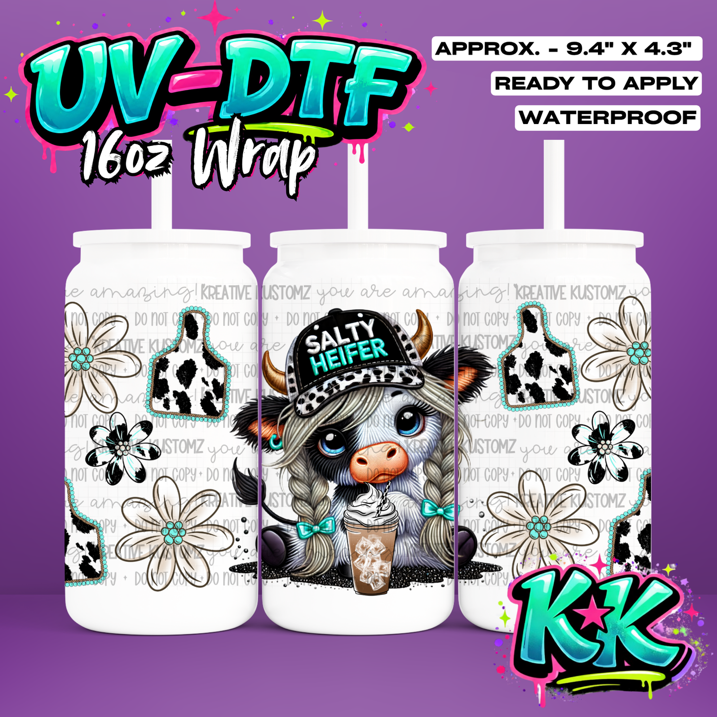 0084 | UV DTF Cup Wrap for 16oz Libbey Glass