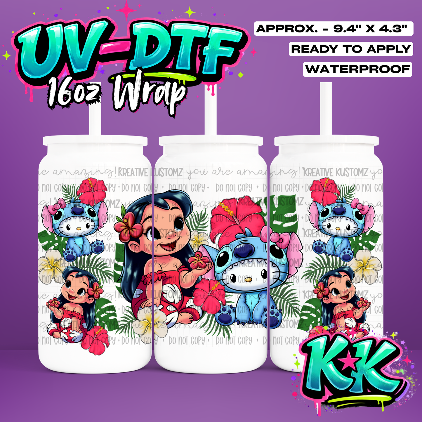 89 | UV DTF Cup Wrap for 16oz Libbey Glass