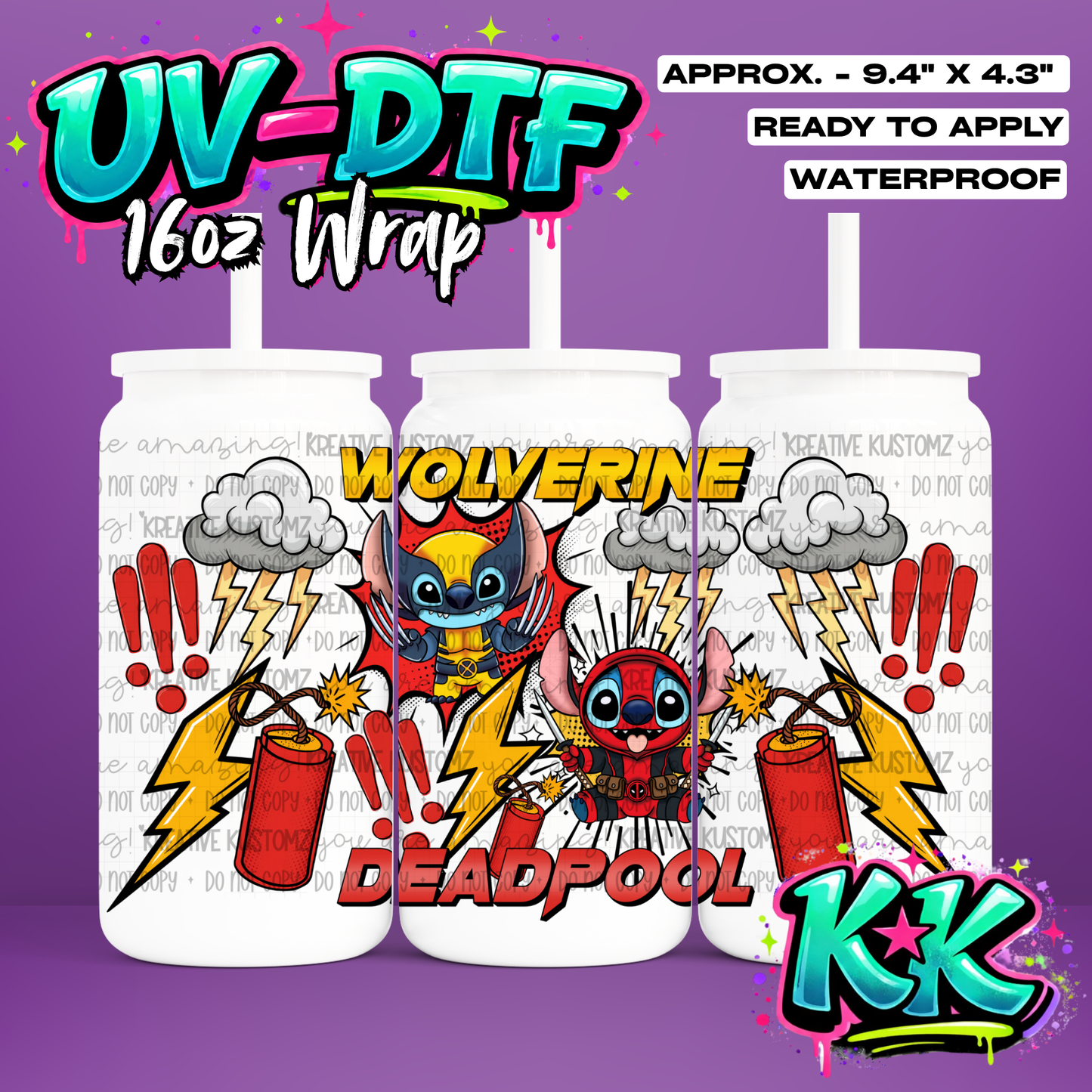 0105 | UV DTF Cup Wrap for 16oz Libbey Glass