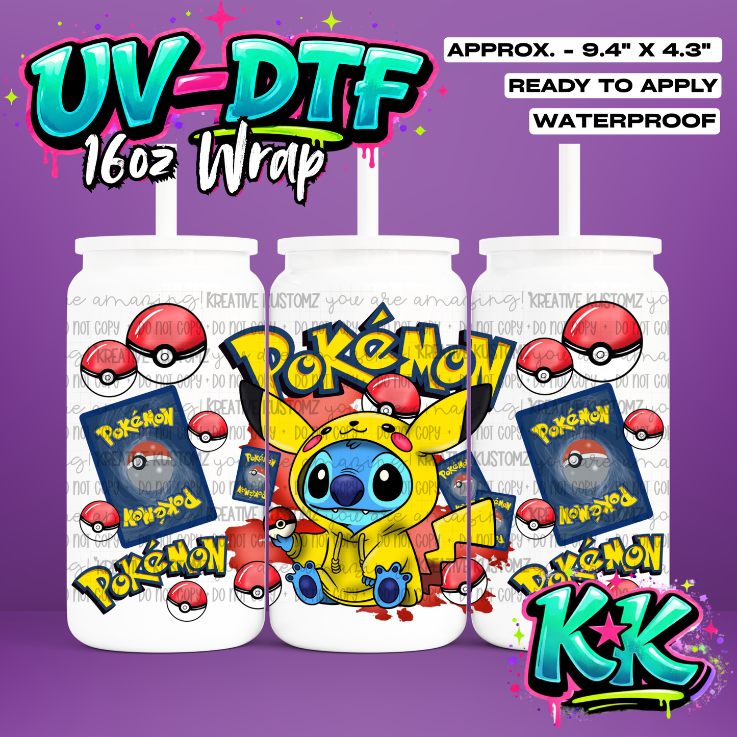 0107 | UV DTF Cup Wrap for 16oz Libbey Glass