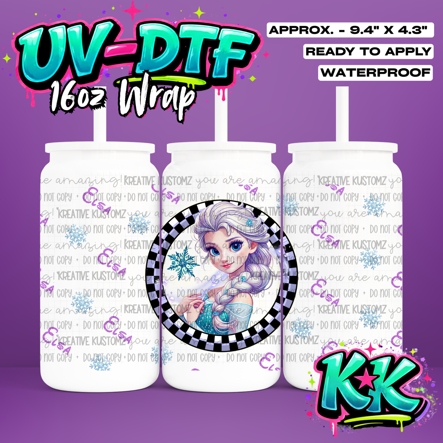 0384 | UV DTF Cup Wrap for 16oz Libbey Glass