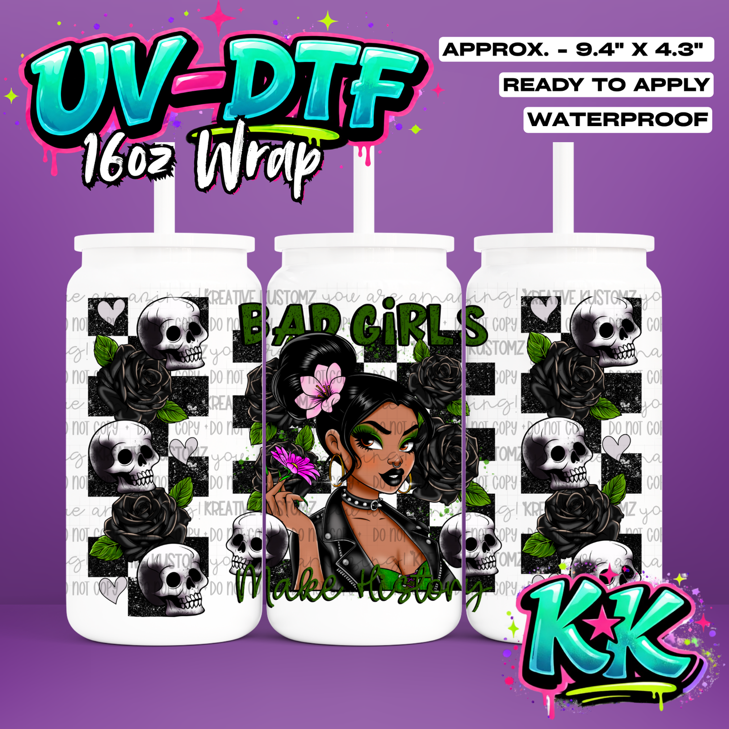 0398 | UV DTF Cup Wrap for 16oz Libbey Glass