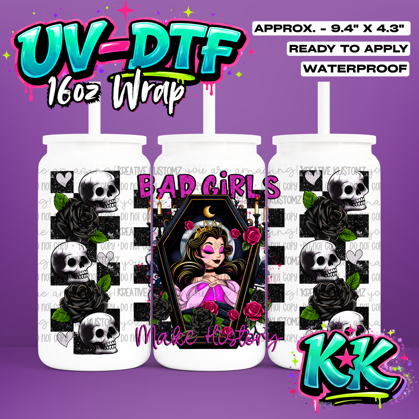 0399 | UV DTF Cup Wrap for 16oz Libbey Glass