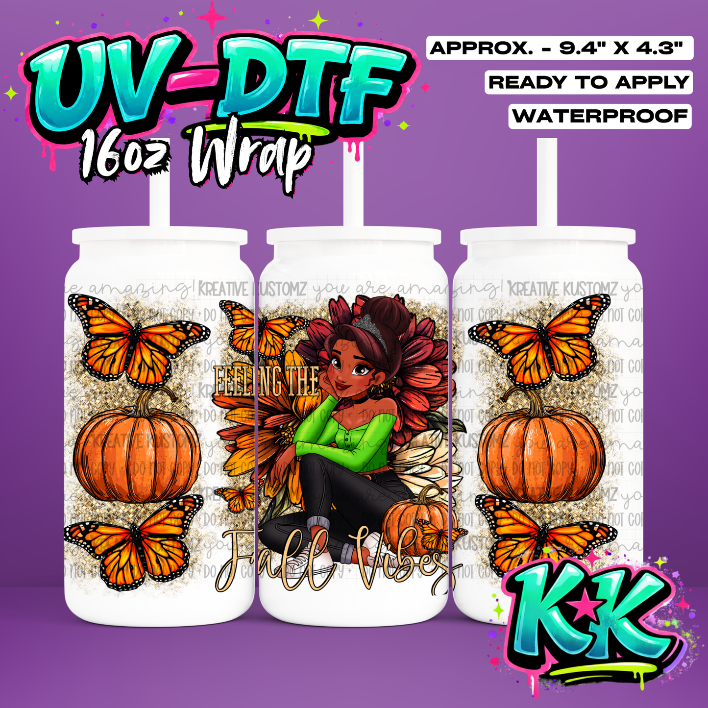 416 | UV DTF Cup Wrap for 16oz Libbey Glass