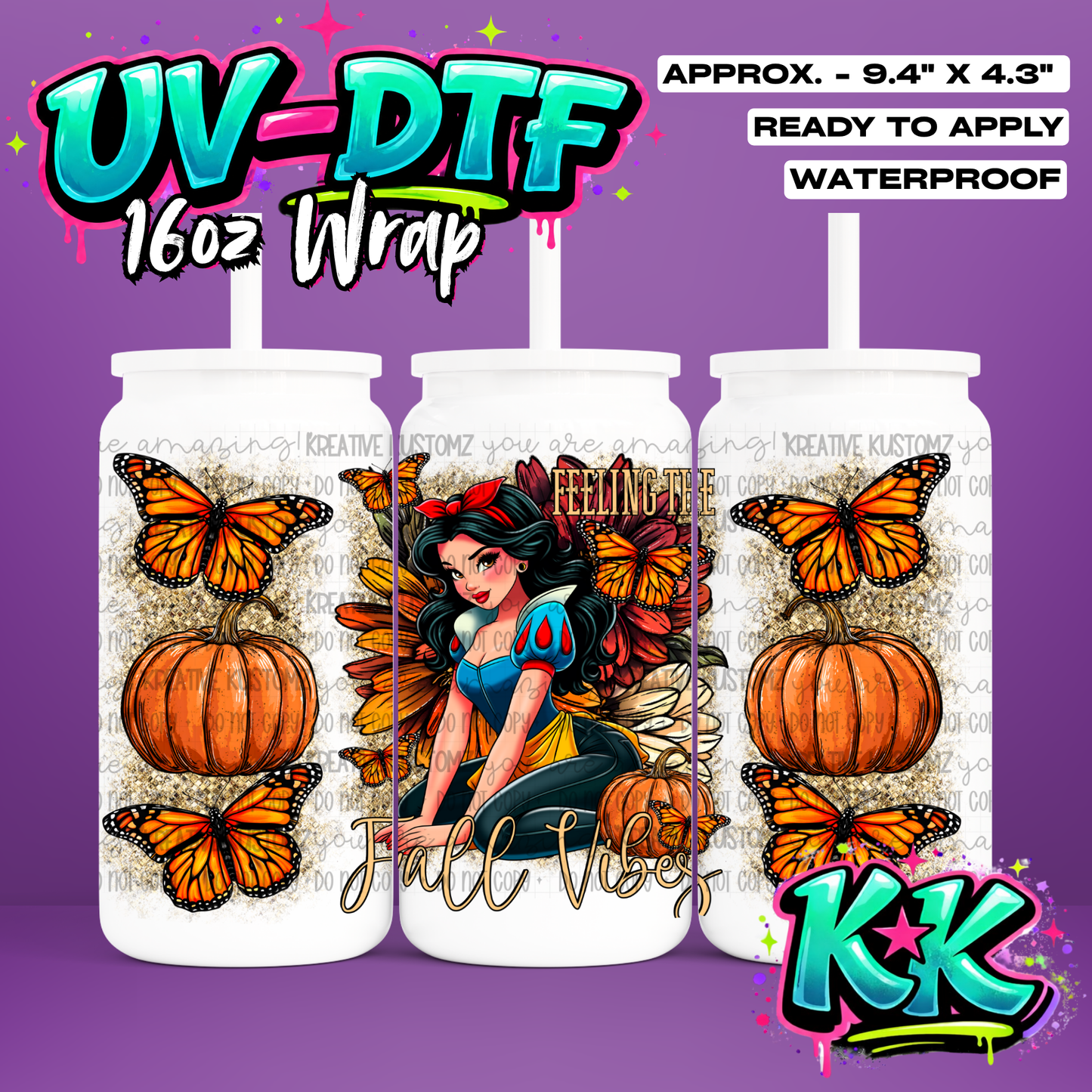 417 | UV DTF Cup Wrap for 16oz Libbey Glass