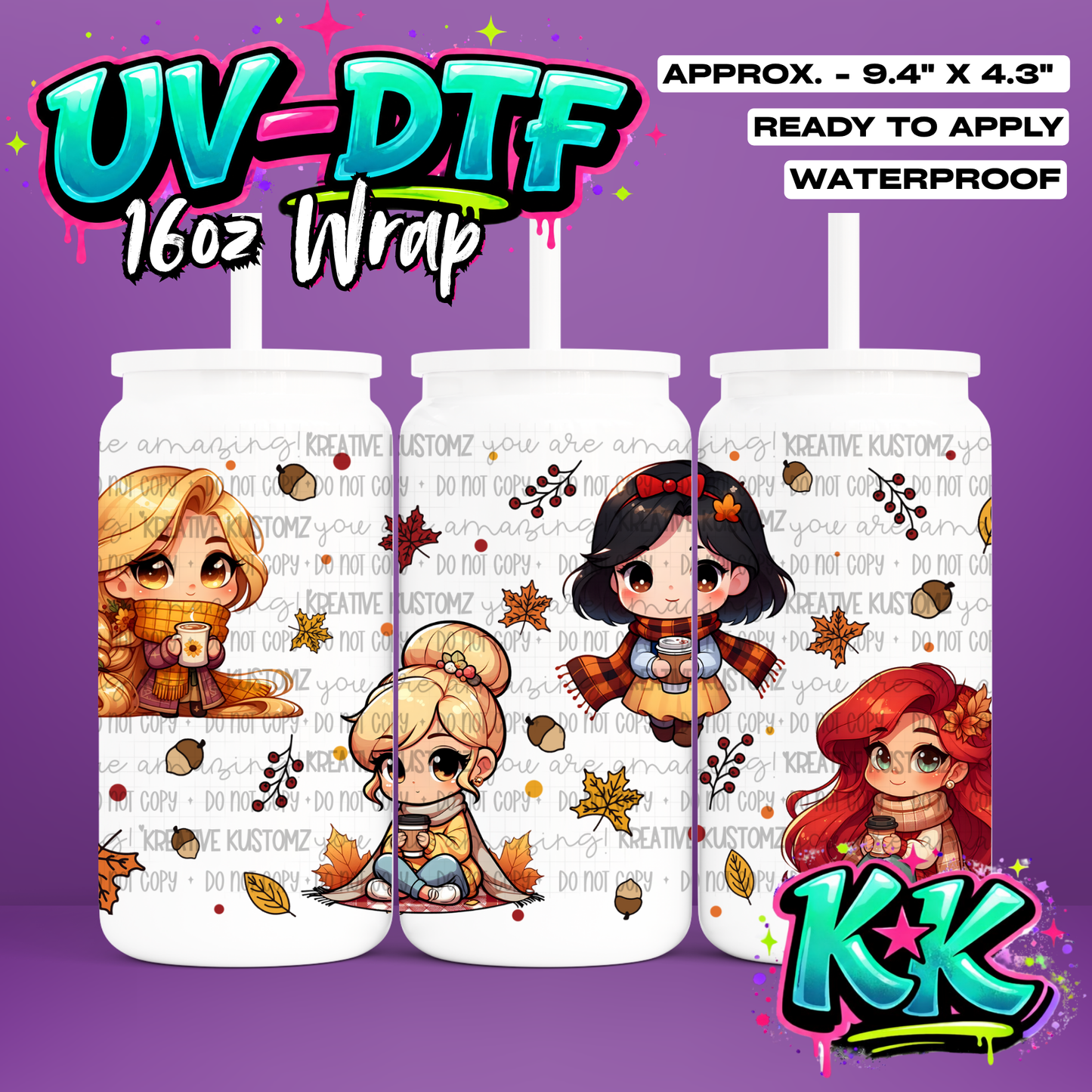 435 | UV DTF Cup Wrap for 16oz Libbey Glass