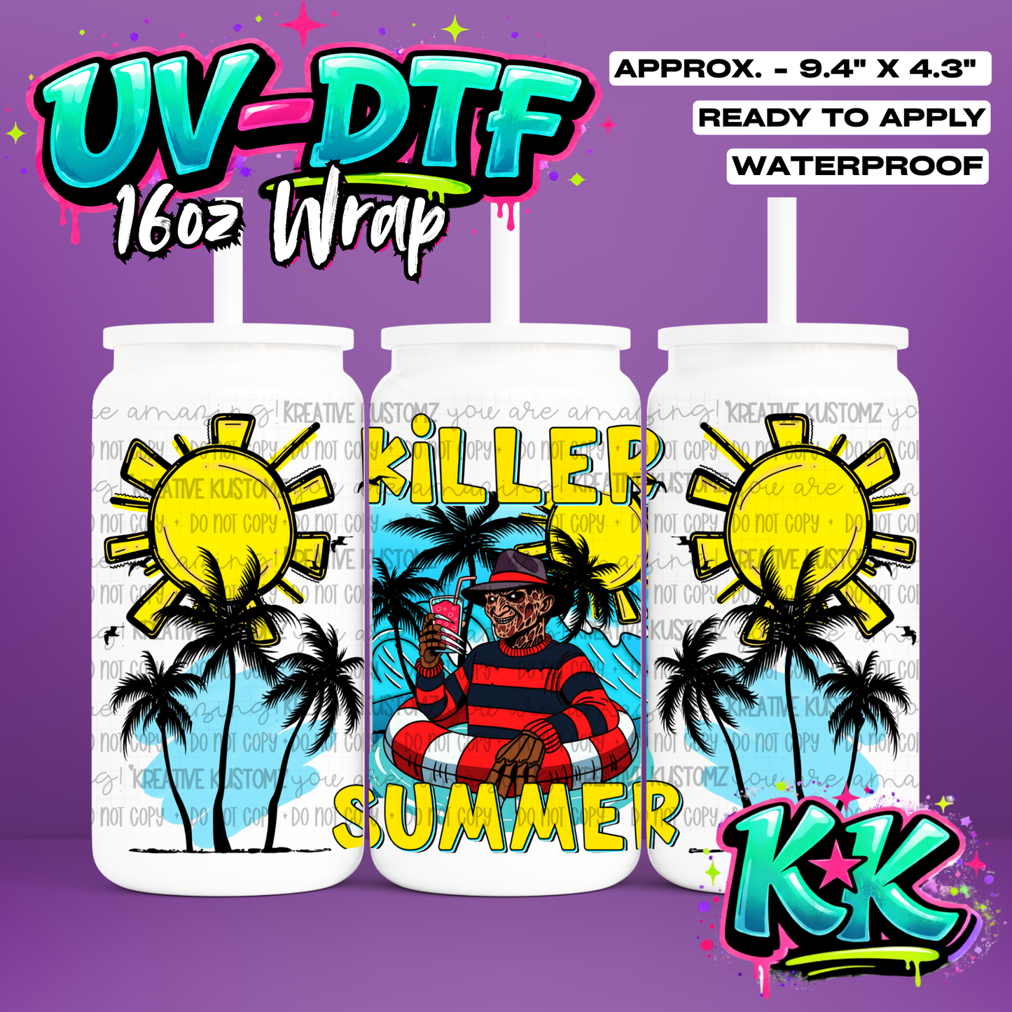 441 | UV DTF Cup Wrap for 16oz Libbey Glass