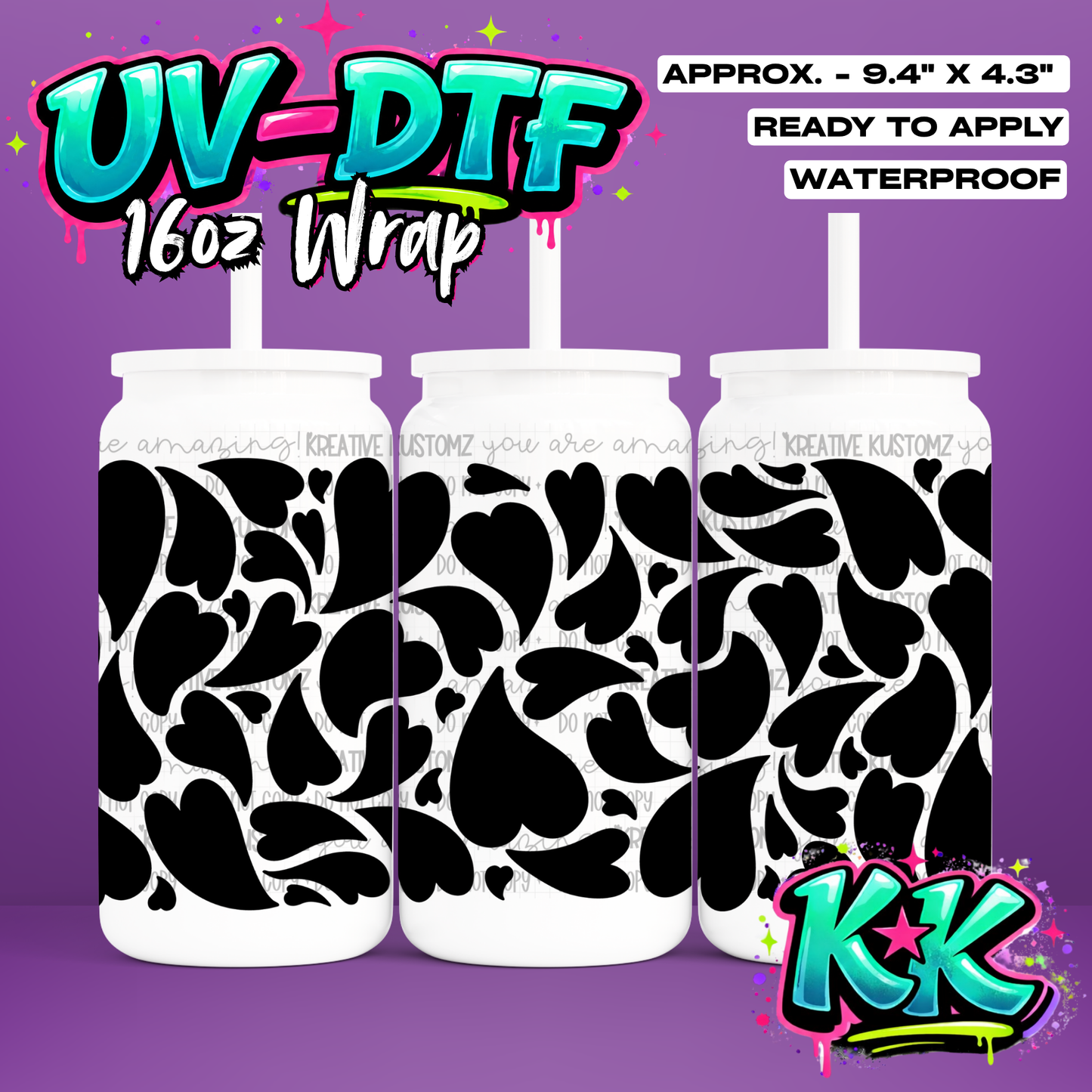 445 | UV DTF Cup Wrap for 16oz Libbey Glass