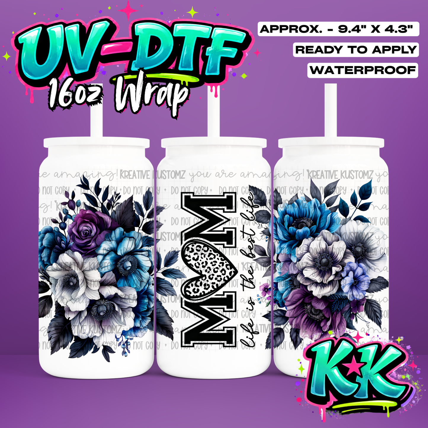 458 | UV DTF Cup Wrap for 16oz Libbey Glass