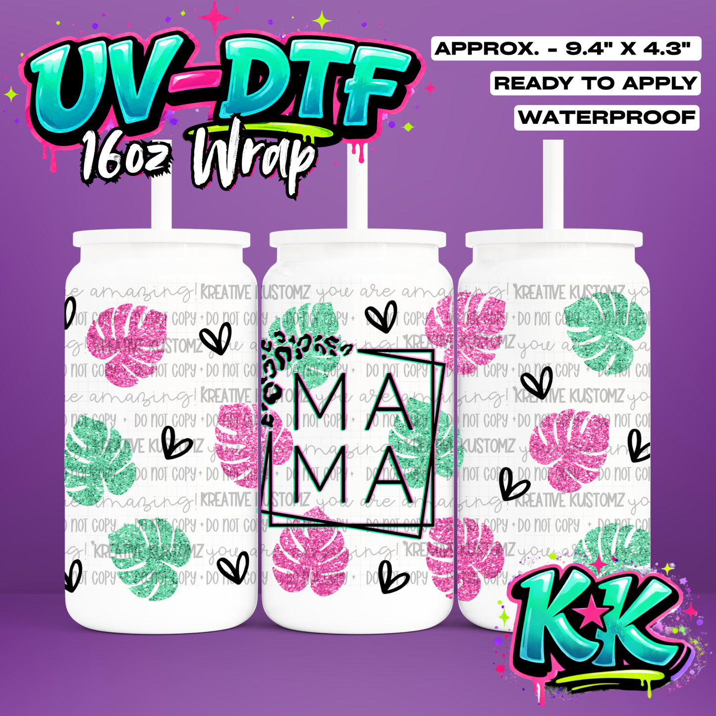 459 | UV DTF Cup Wrap for 16oz Libbey Glass