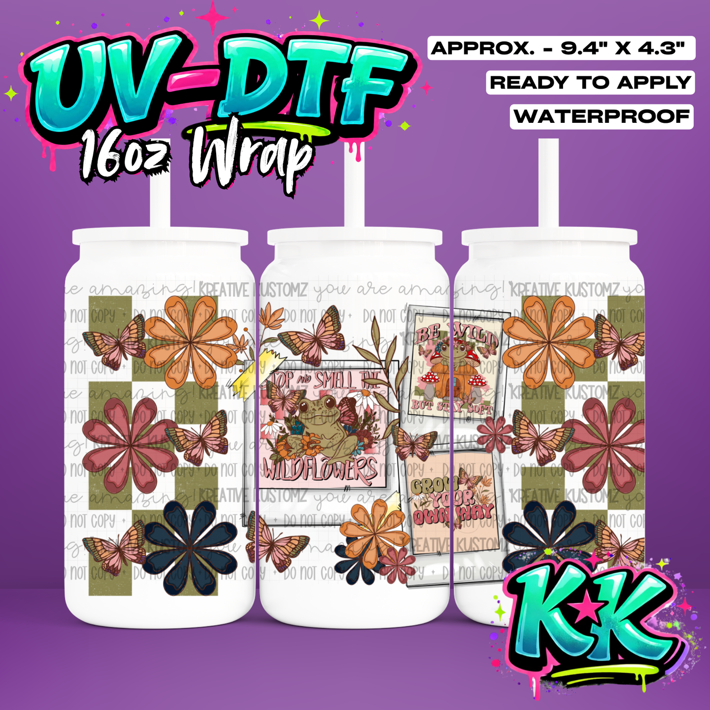 469 | UV DTF Cup Wrap for 16oz Libbey Glass