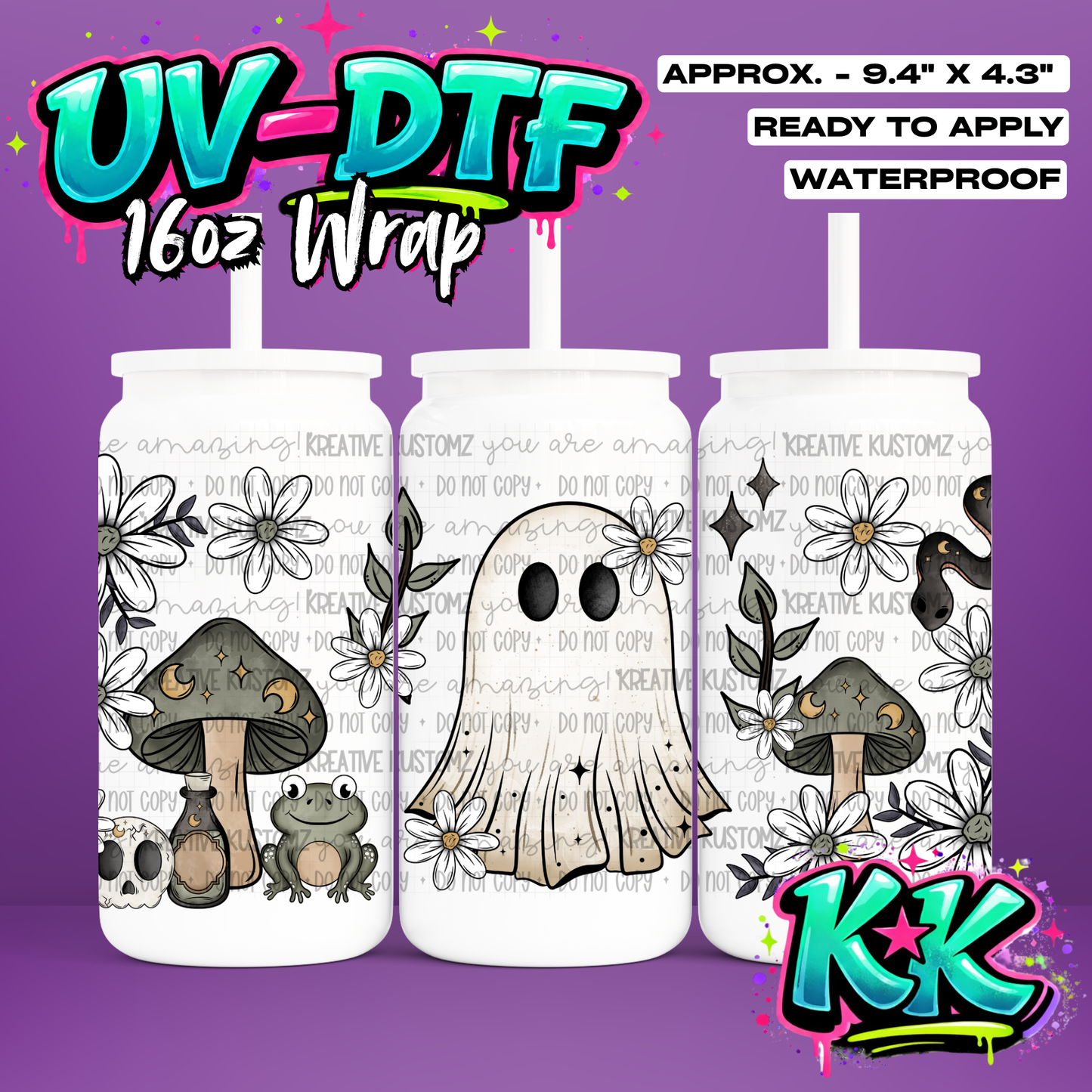 484 | UV DTF Cup Wrap for 16oz Libbey Glass