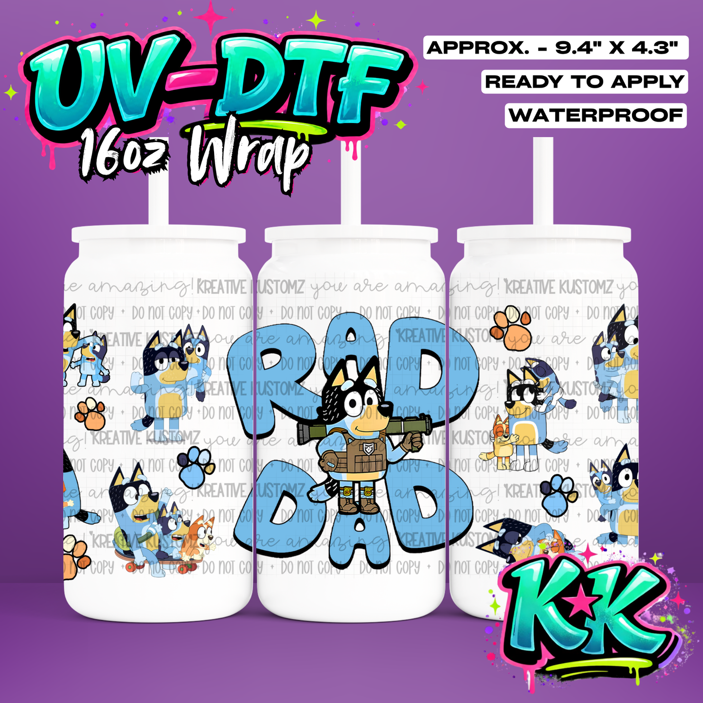 501 | UV DTF Cup Wrap for 16oz Libbey Glass