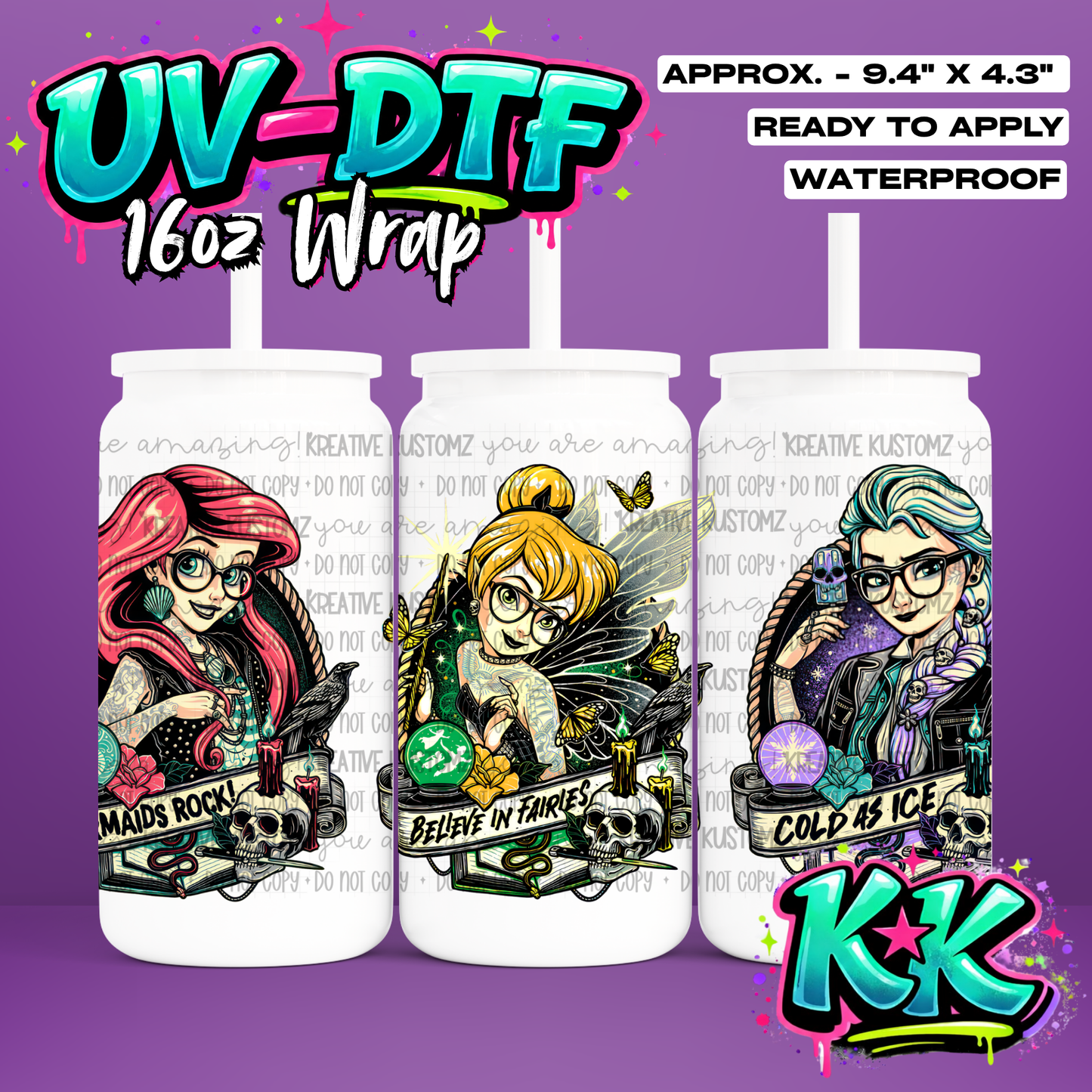 502 | UV DTF Cup Wrap for 16oz Libbey Glass