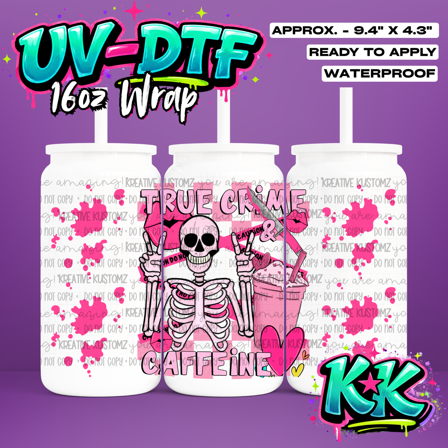 508 | UV DTF Cup Wrap for 16oz Libbey Glass
