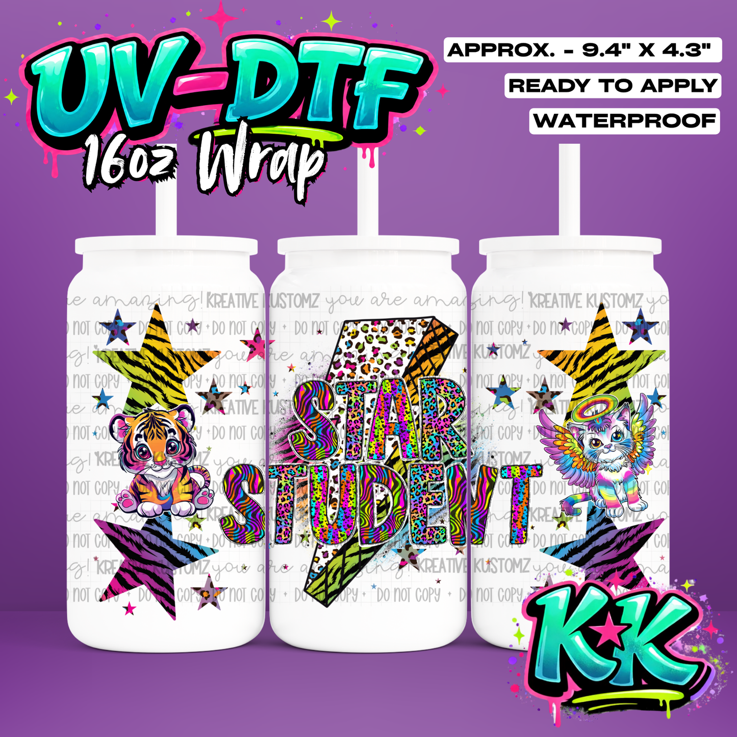 514 | UV DTF Cup Wrap for 16oz Libbey Glass