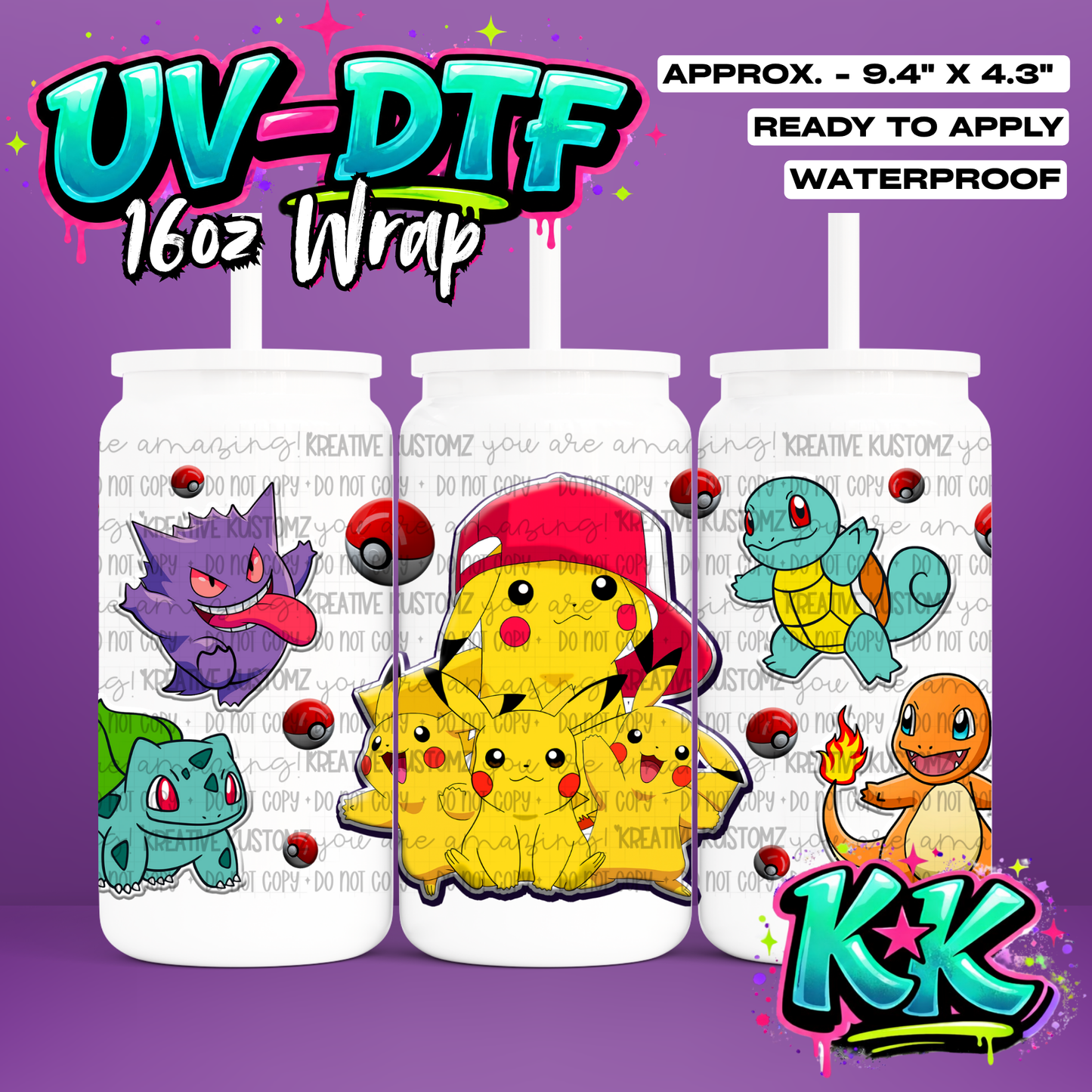 517 | UV DTF Cup Wrap for 16oz Libbey Glass