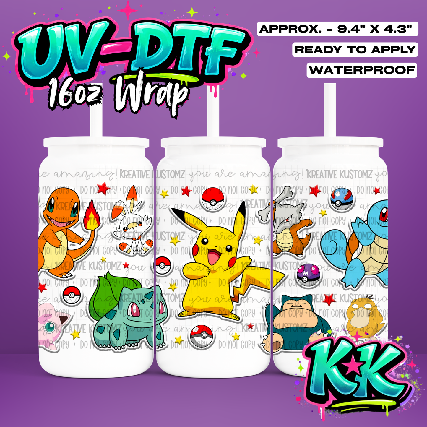 519 | UV DTF Cup Wrap for 16oz Libbey Glass