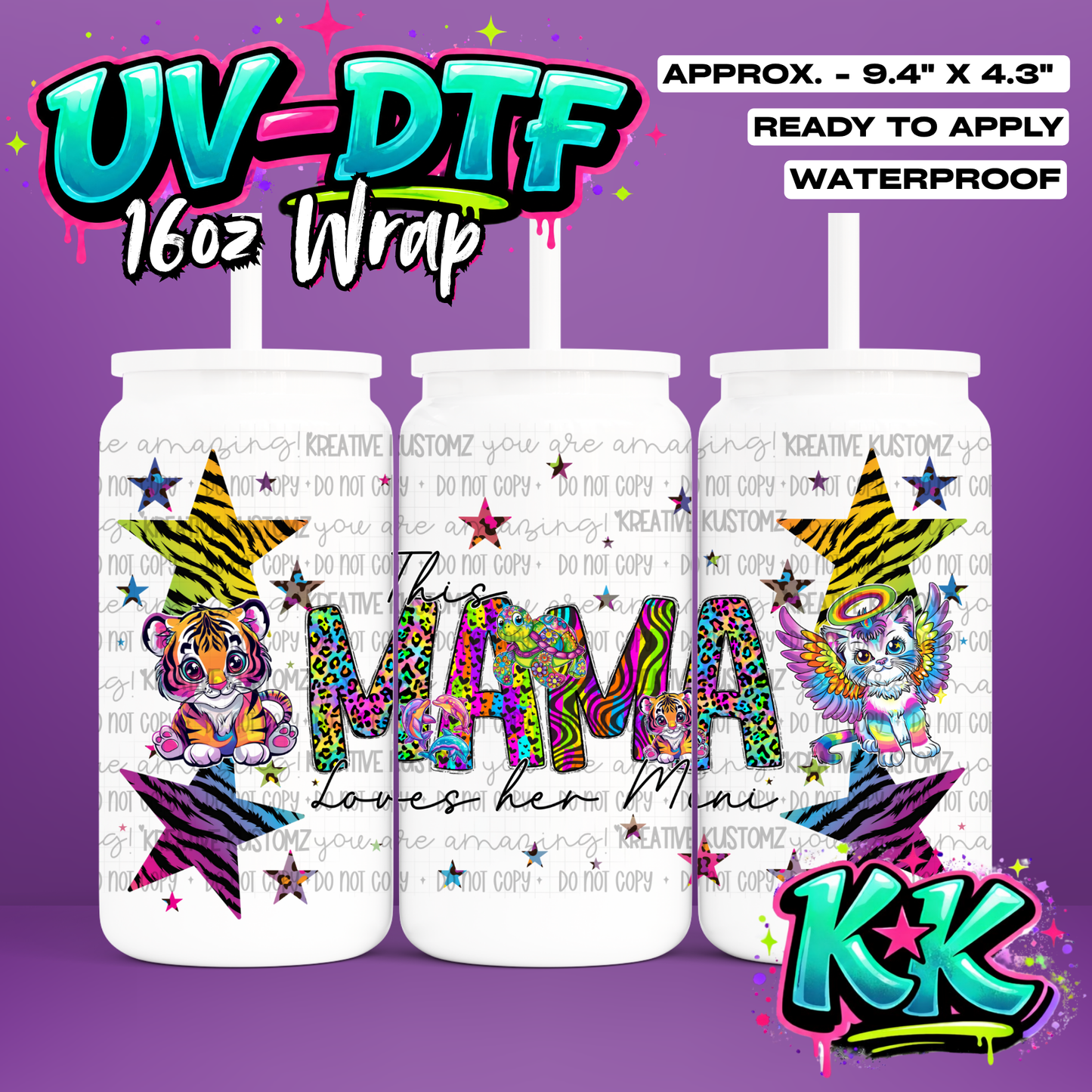 523 | UV DTF Cup Wrap for 16oz Libbey Glass