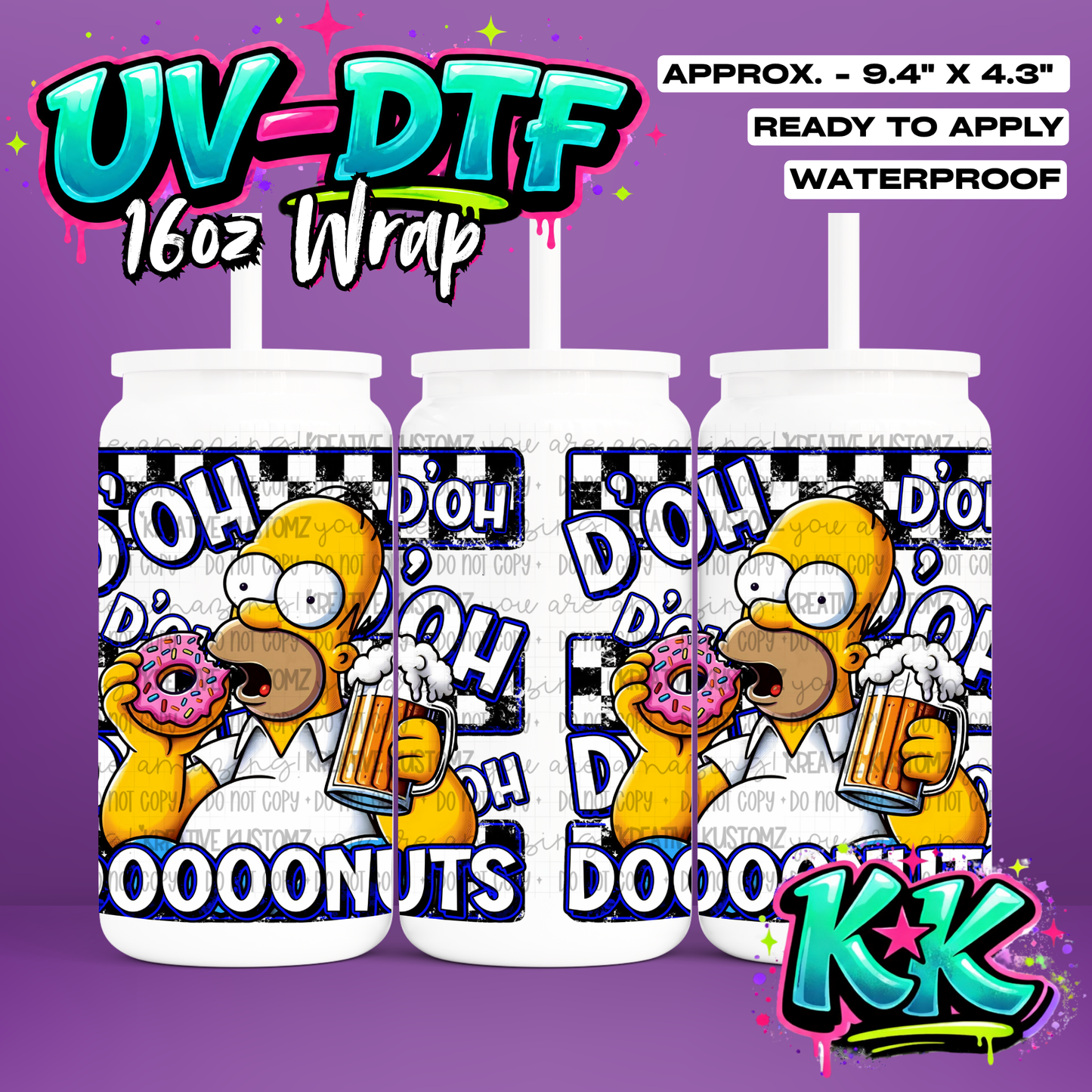 536 | UV DTF Cup Wrap for 16oz Libbey Glass