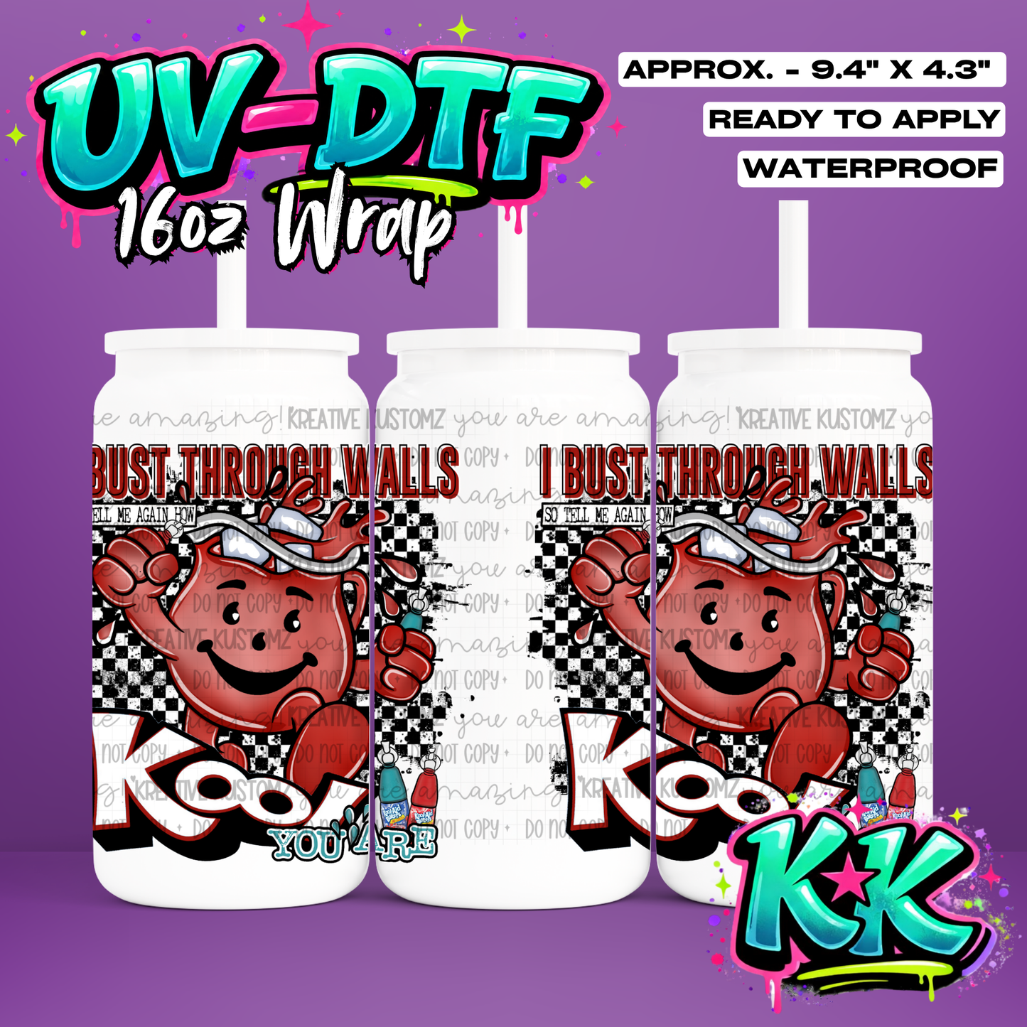 549 | UV DTF Cup Wrap for 16oz Libbey Glass