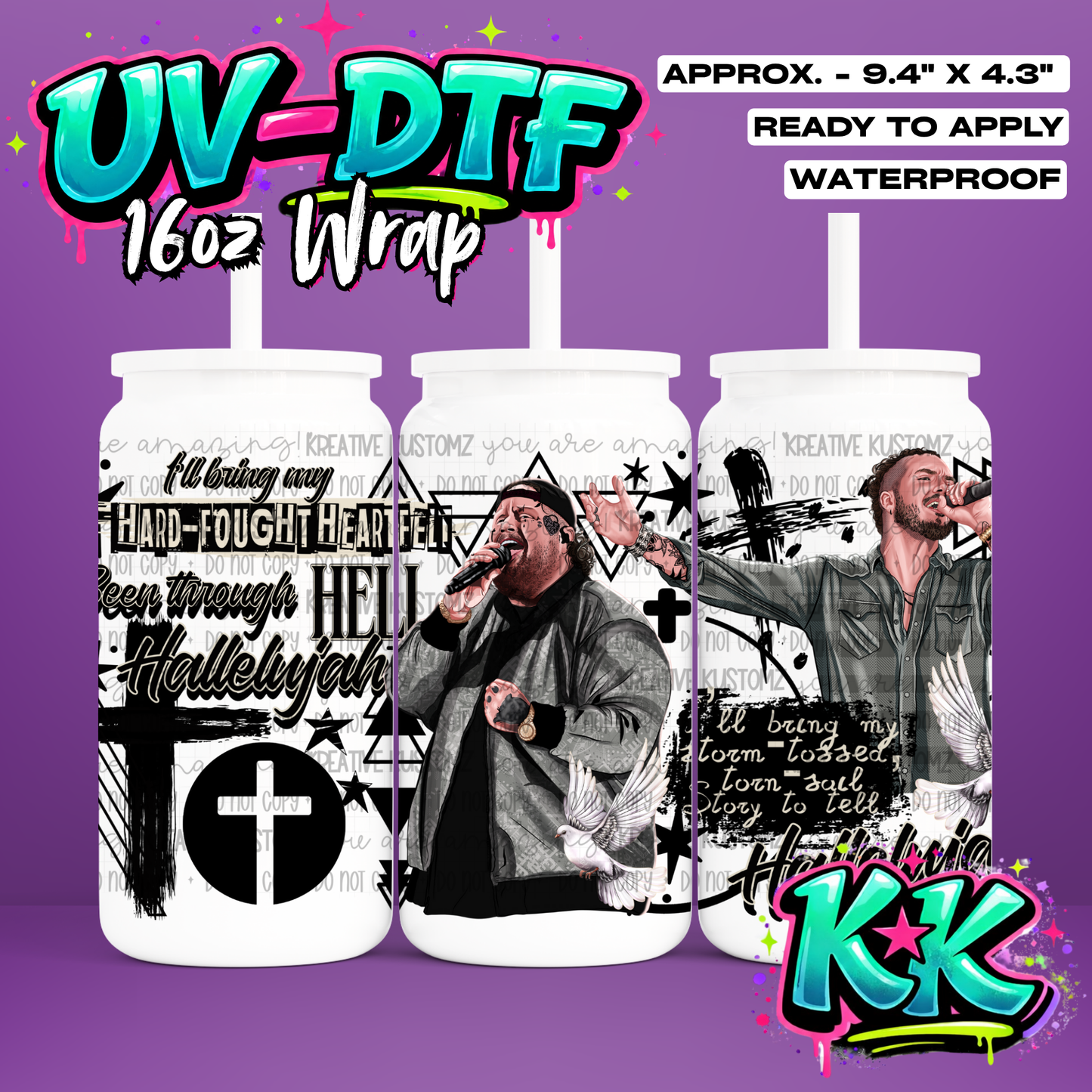 559 | UV DTF Cup Wrap for 16oz Libbey Glass