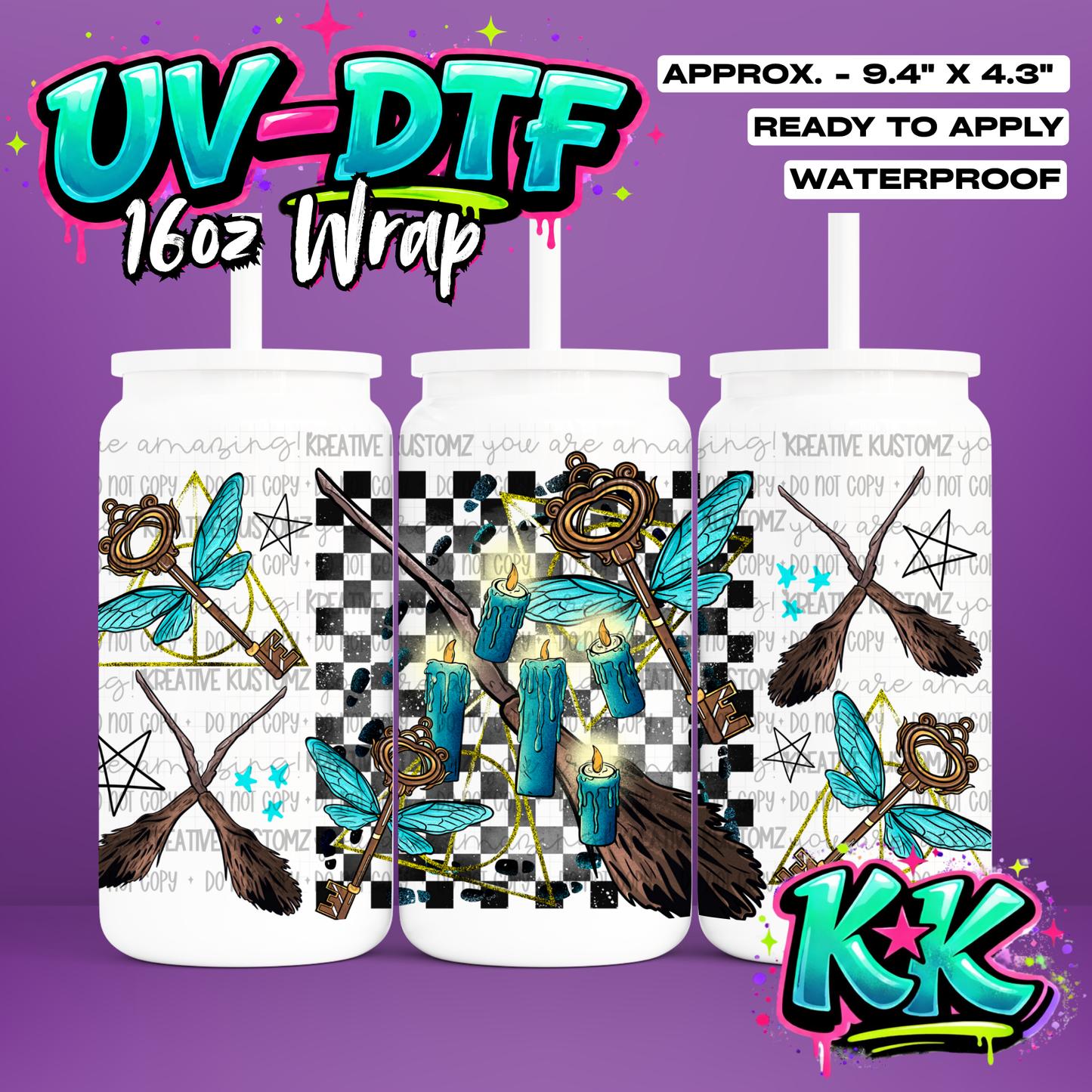588 | UV DTF Cup Wrap for 16oz Libbey Glass