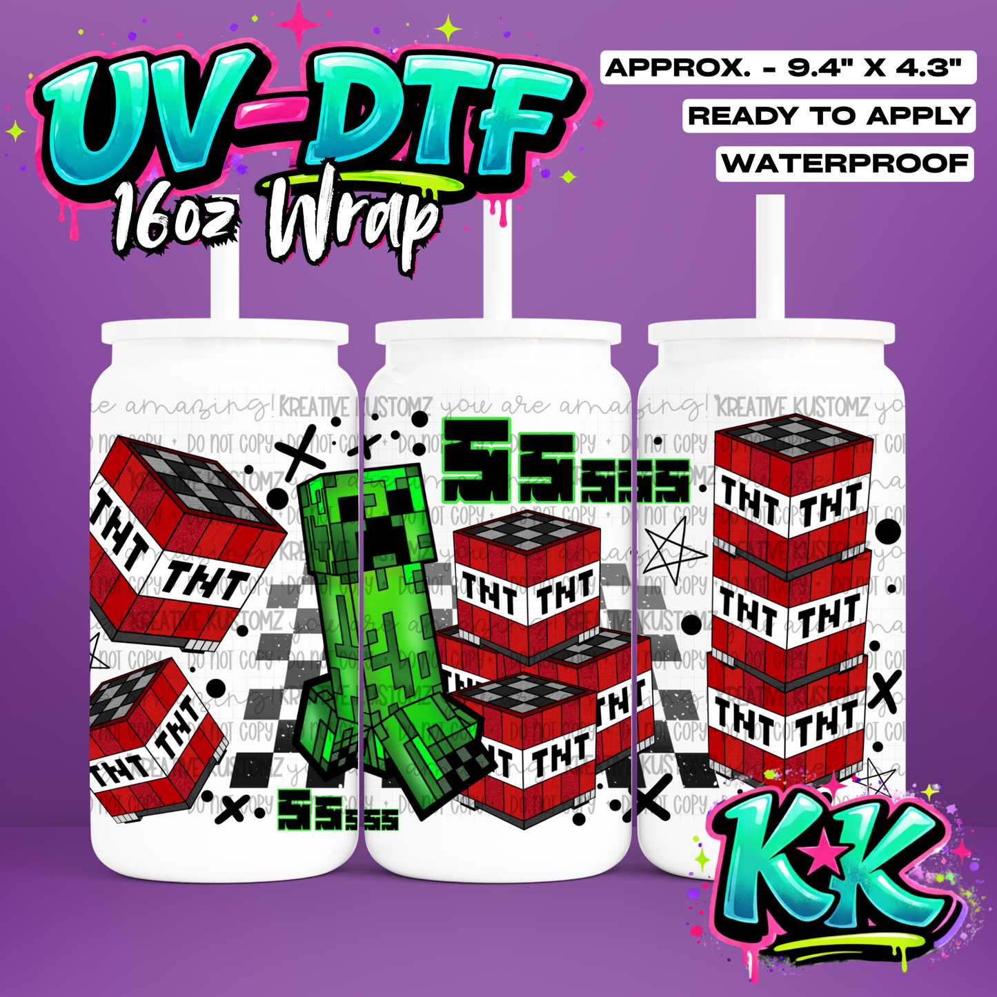 599 | UV DTF Cup Wrap for 16oz Libbey Glass