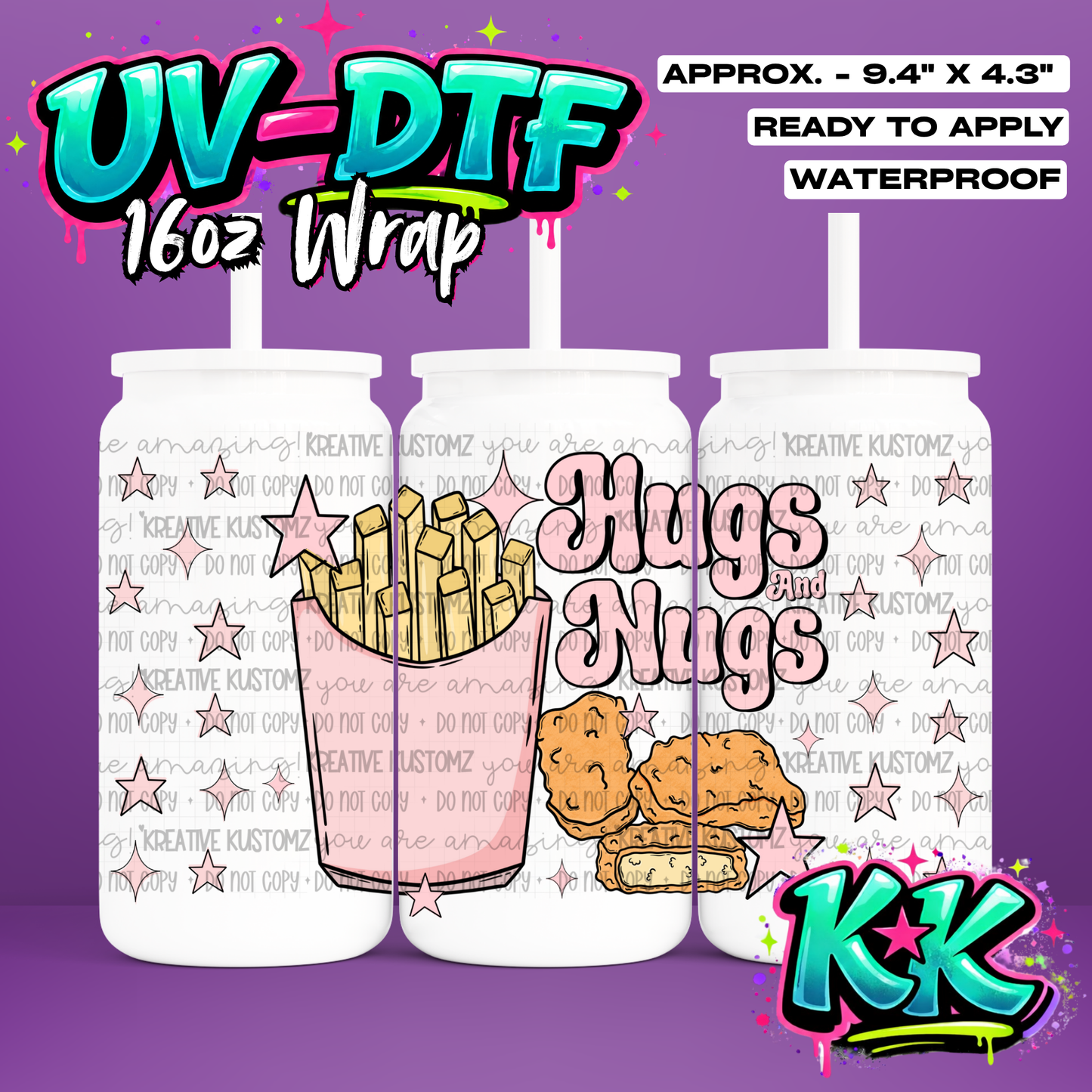 635 | UV DTF Cup Wrap for 16oz Libbey Glass