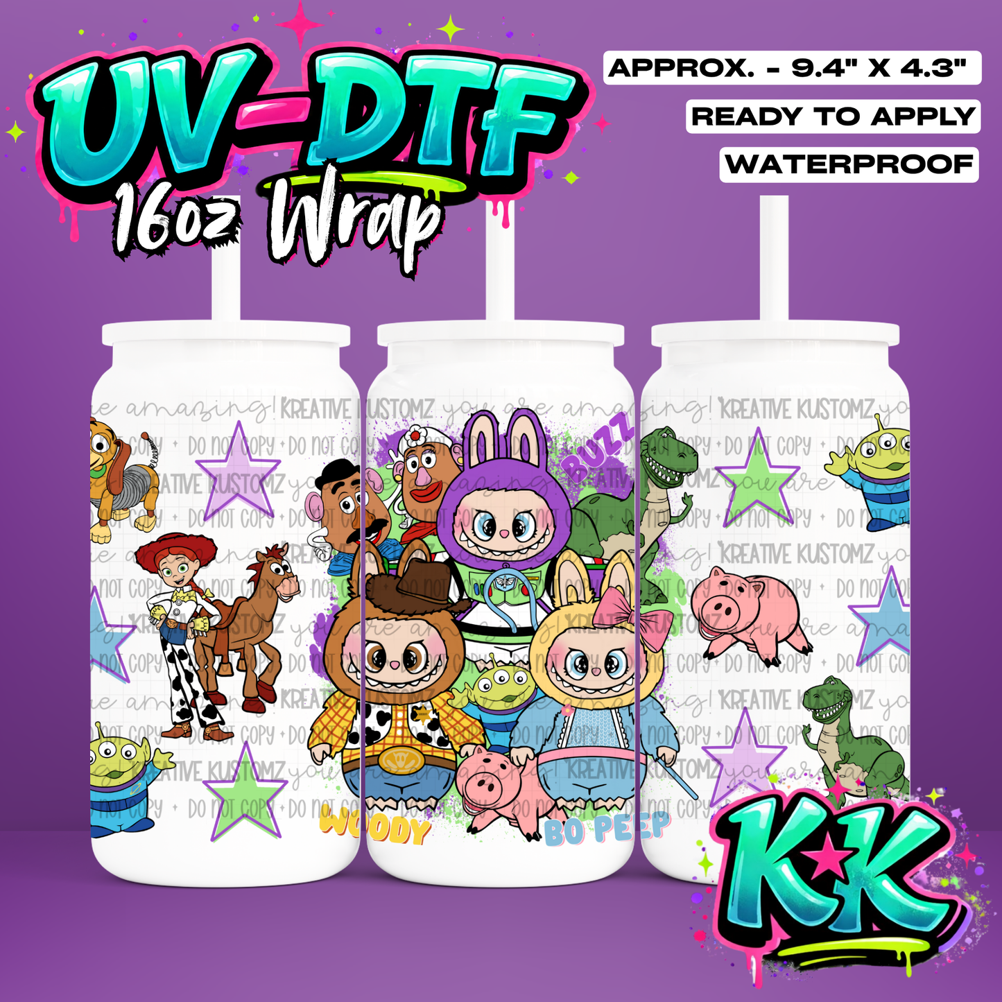 639 | UV DTF Cup Wrap for 16oz Libbey Glass