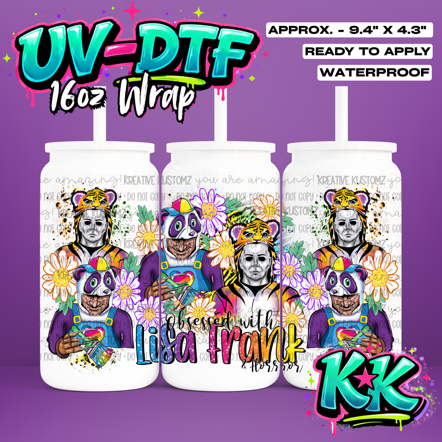642 | UV DTF Cup Wrap for 16oz Libbey Glass