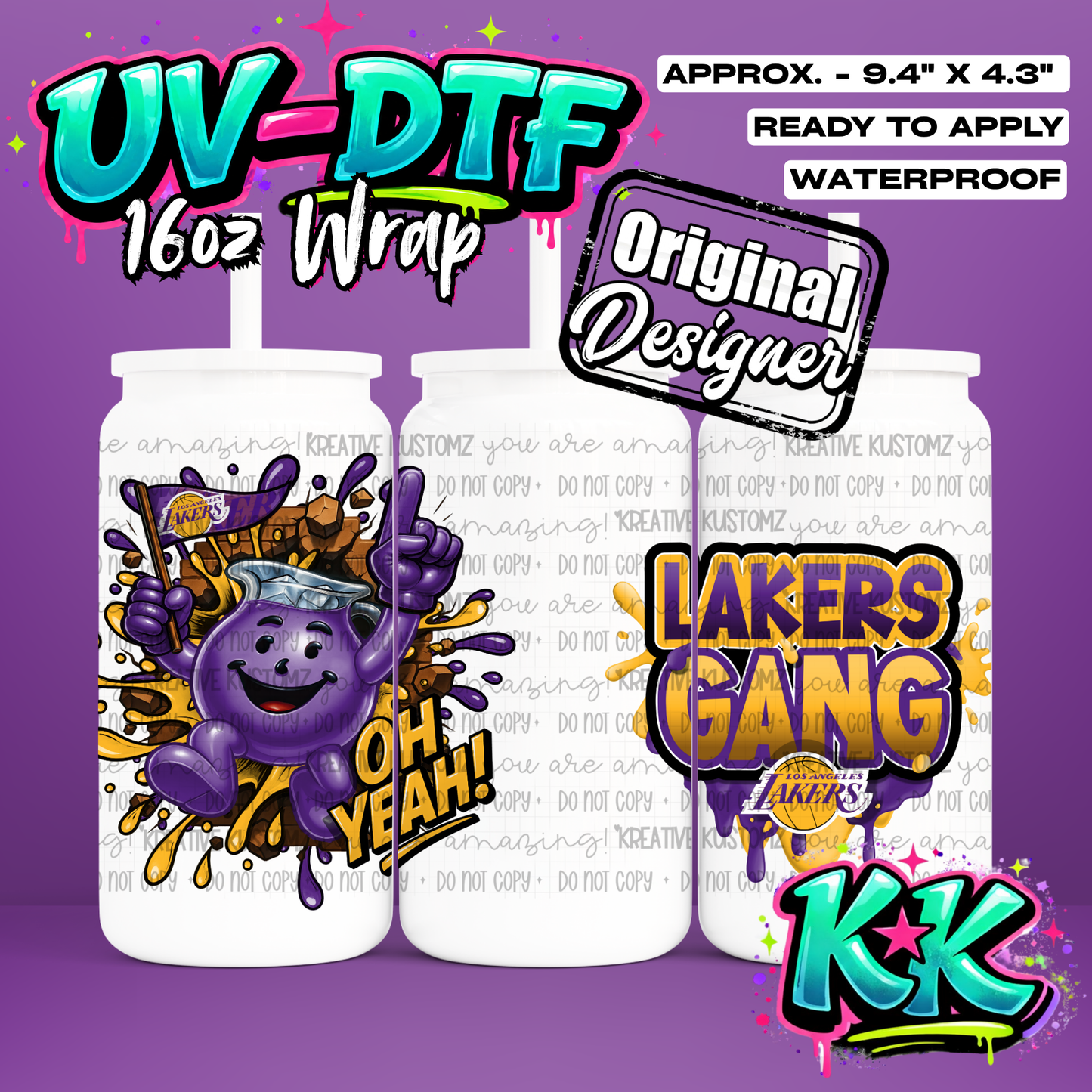 650 | UV DTF Cup Wrap for 16oz Libbey Glass