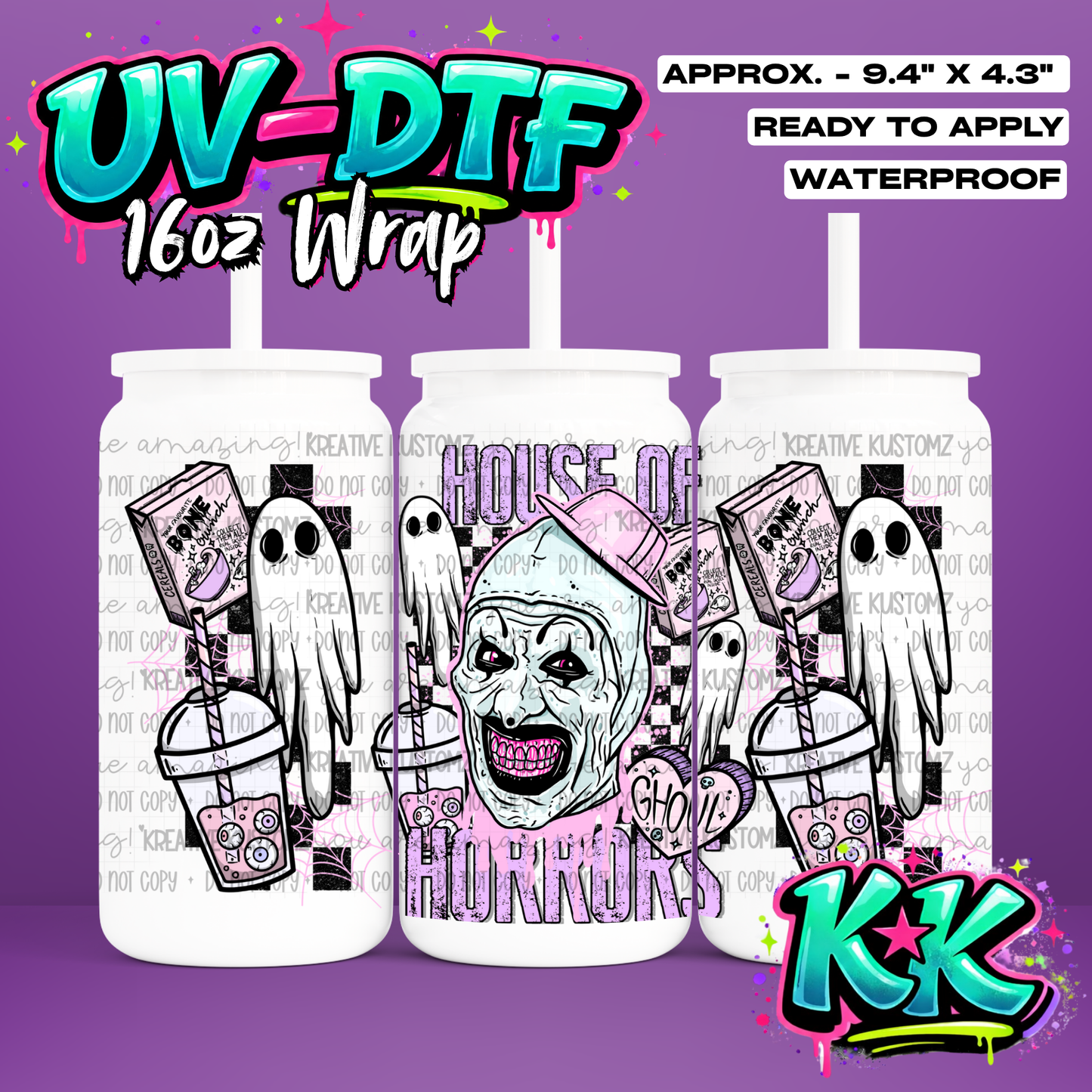 665 | UV DTF Cup Wrap for 16oz Libbey Glass