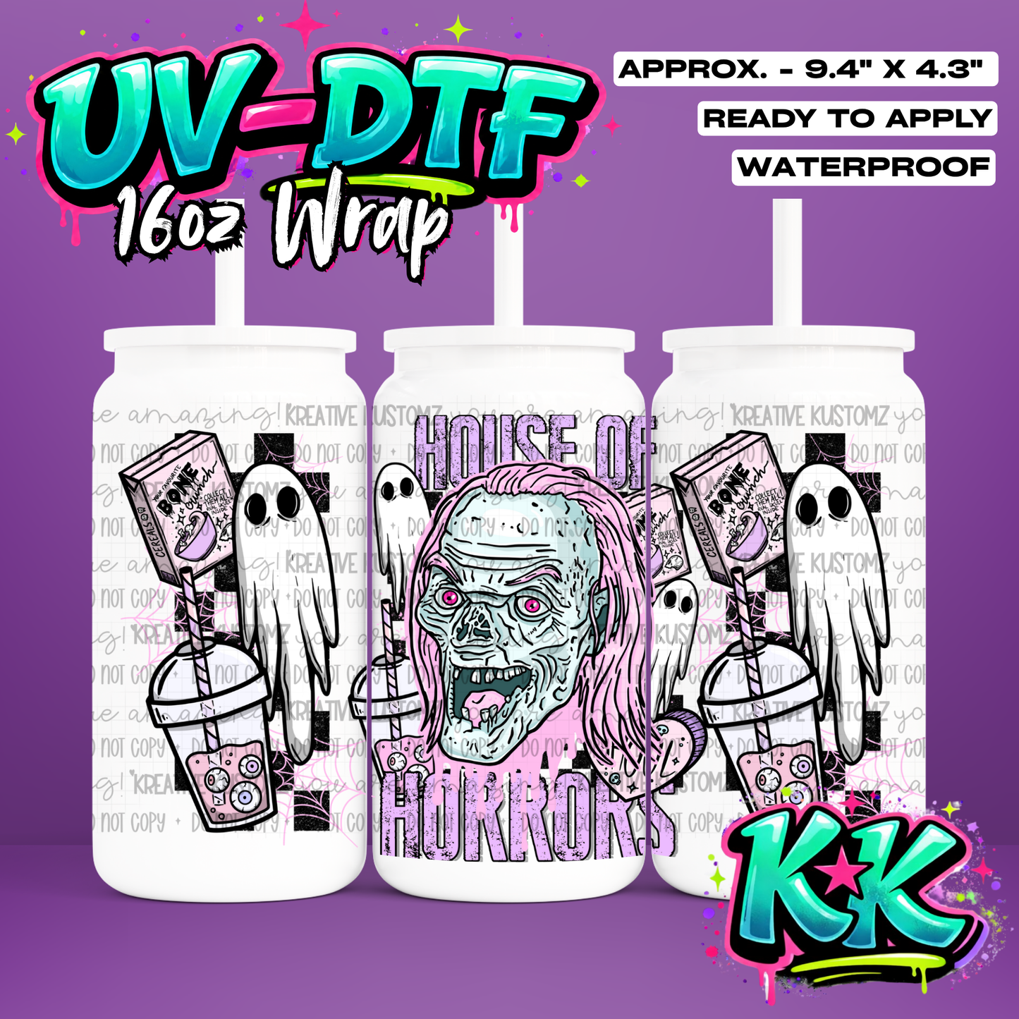 667 | UV DTF Cup Wrap for 16oz Libbey Glass