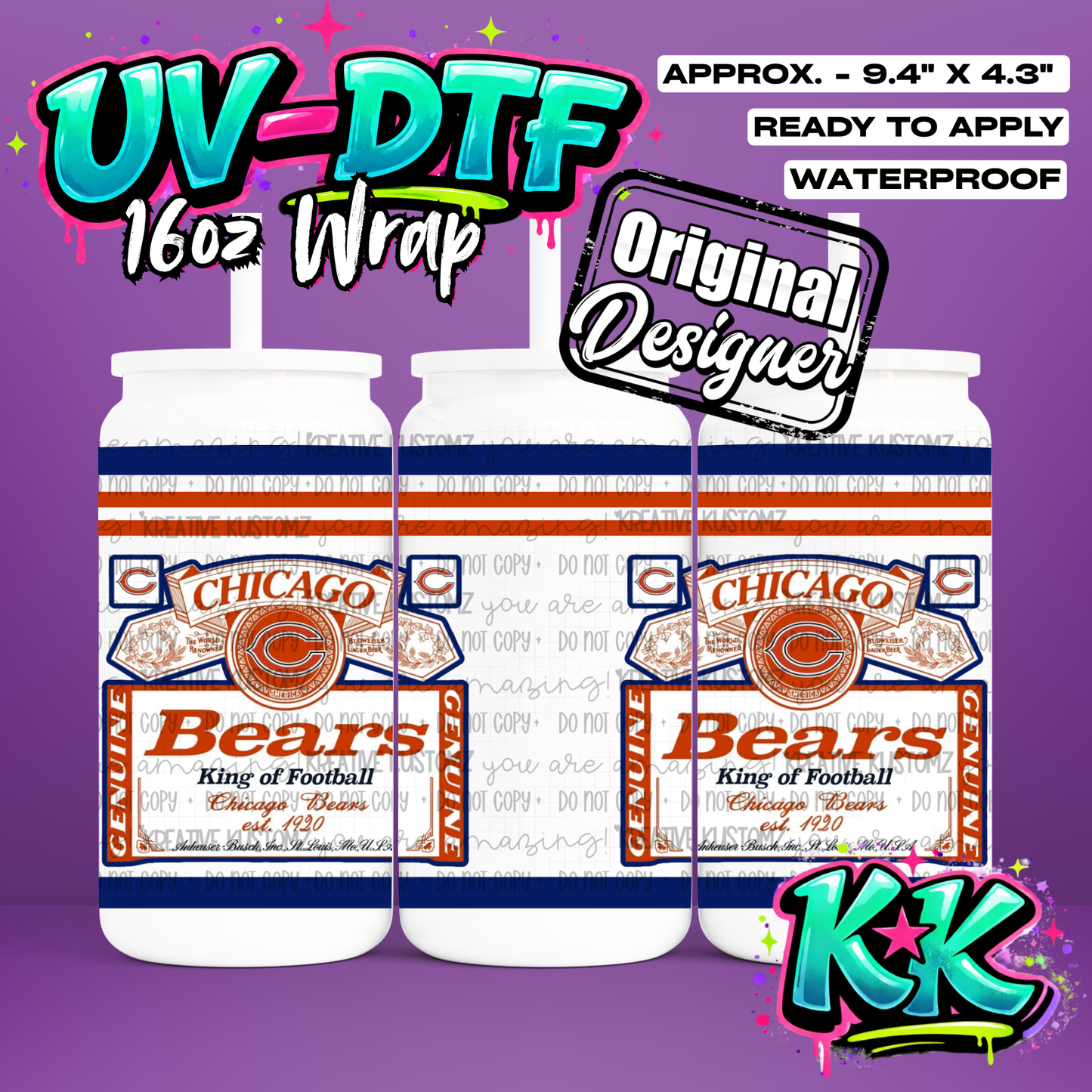 678 | UV DTF Cup Wrap for 16oz Libbey Glass