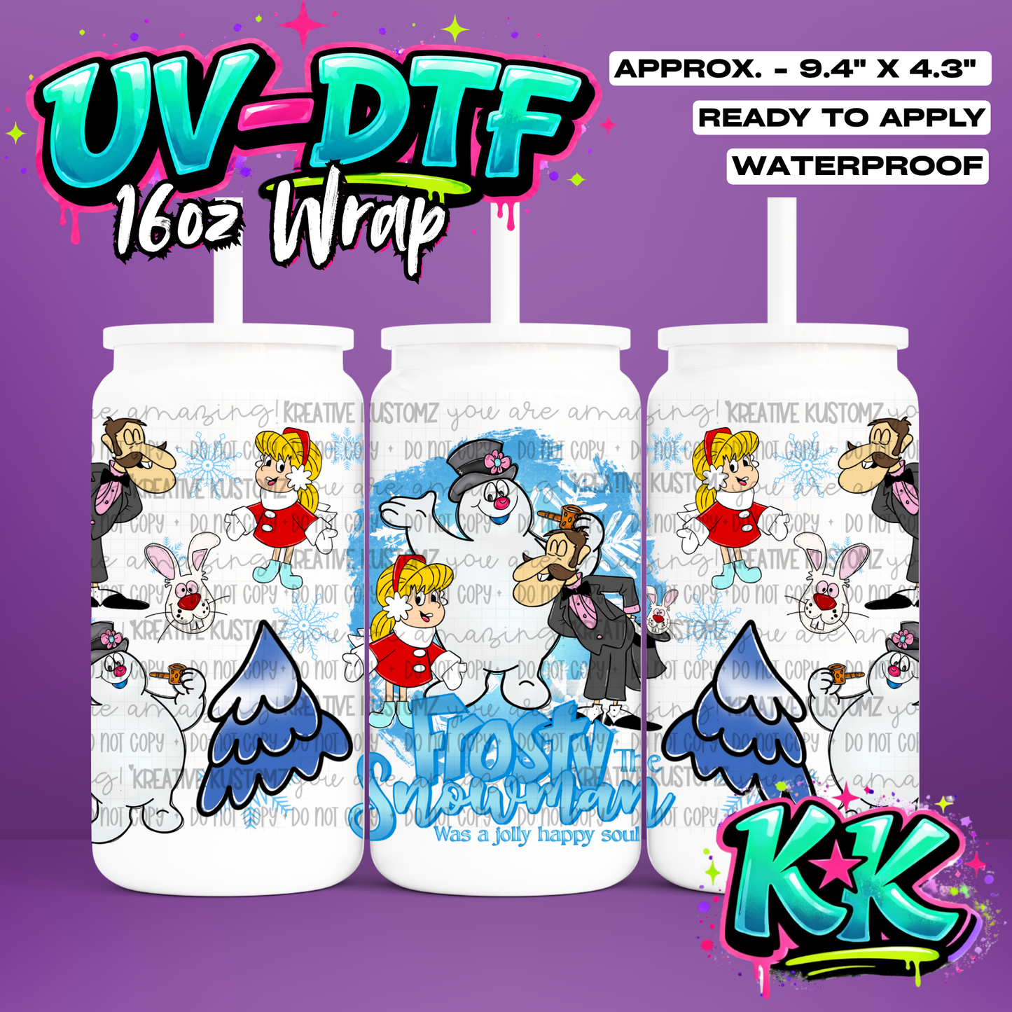 RTS | UV DTF Cup Wrap for 16oz Libbey Glass
