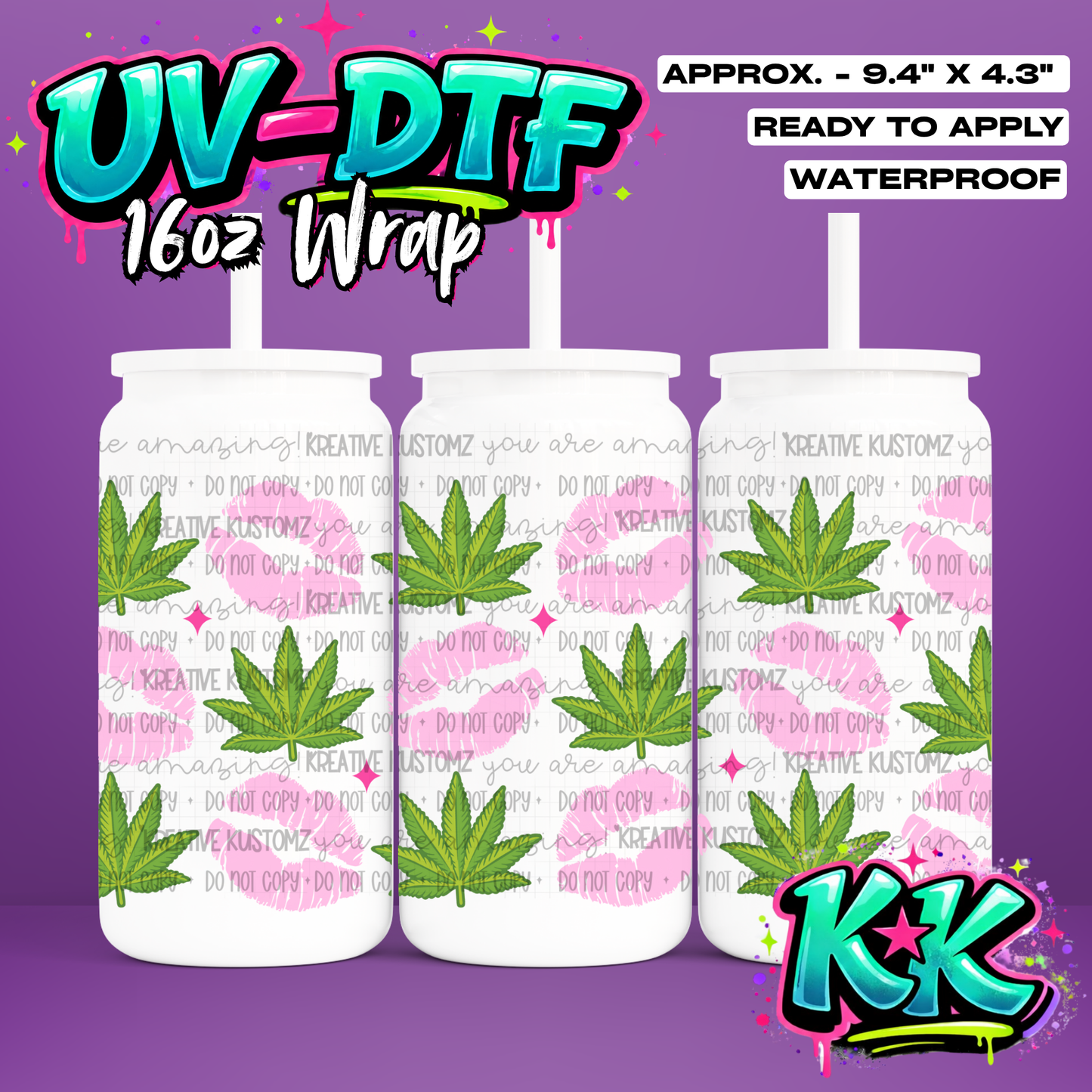 694 | UV DTF Cup Wrap for 16oz Libbey Glass