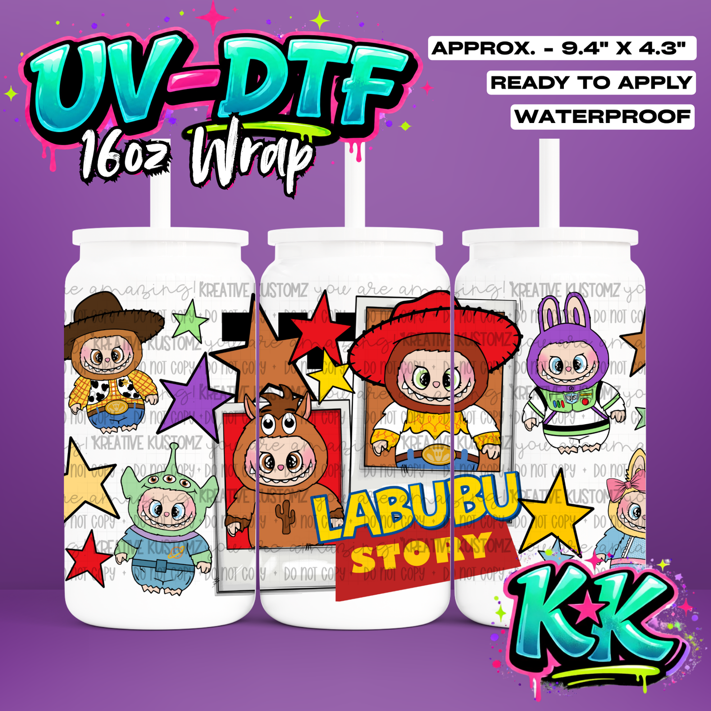 721 | UV DTF Cup Wrap for 16oz Libbey Glass
