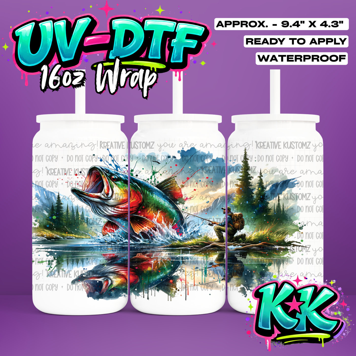 732 | UV DTF Cup Wrap for 16oz Libbey Glass