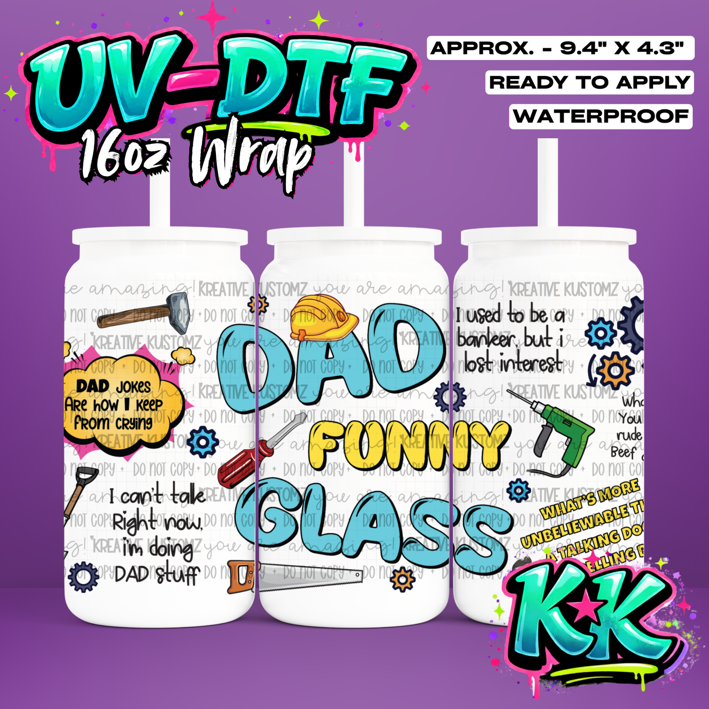 750 | UV DTF Cup Wrap for 16oz Libbey Glass