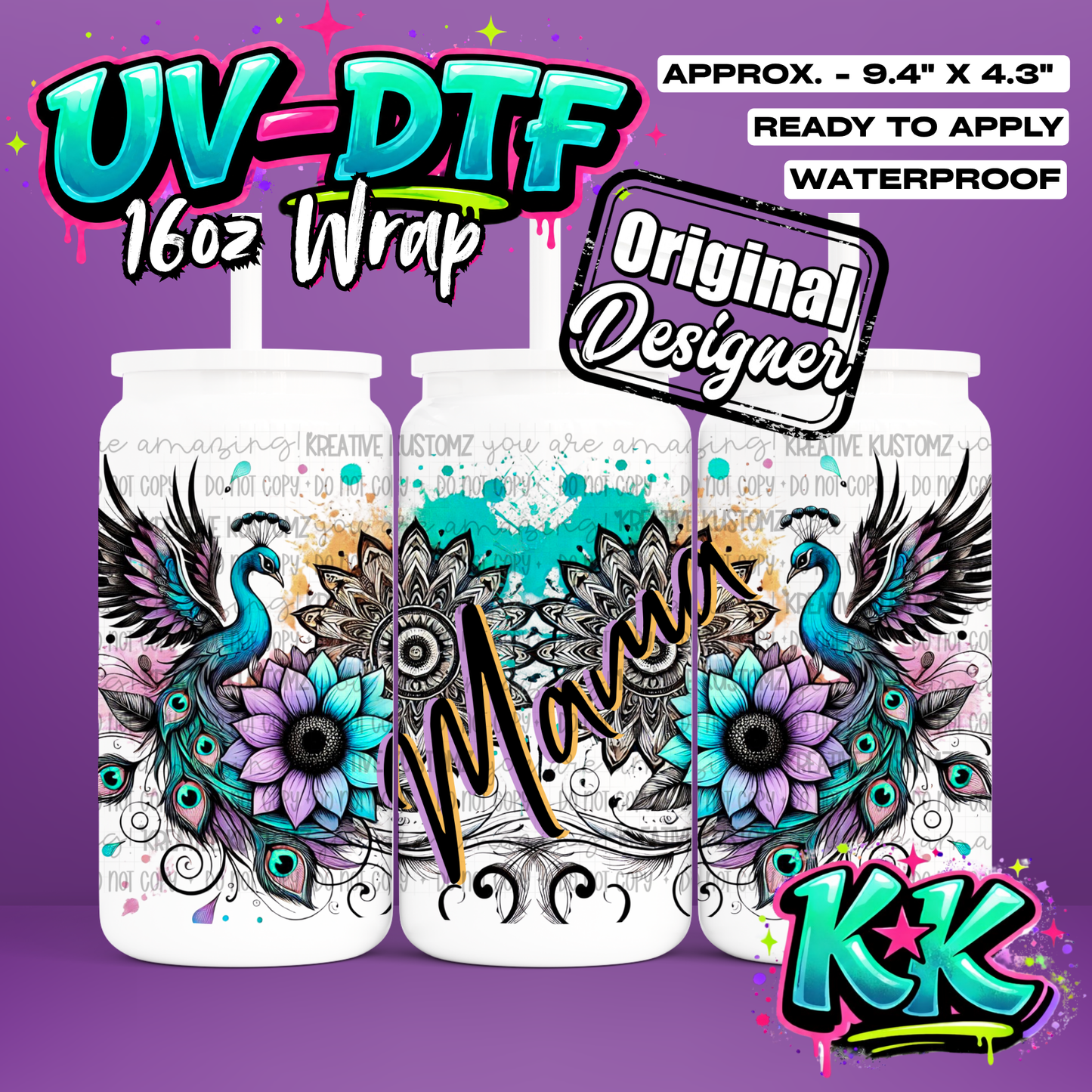 775 | UV DTF Cup Wrap for 16oz Libbey Glass