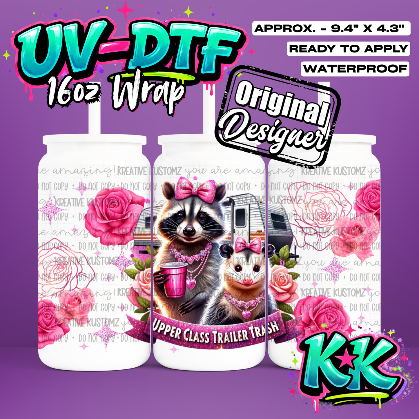 776 | UV DTF Cup Wrap for 16oz Libbey Glass